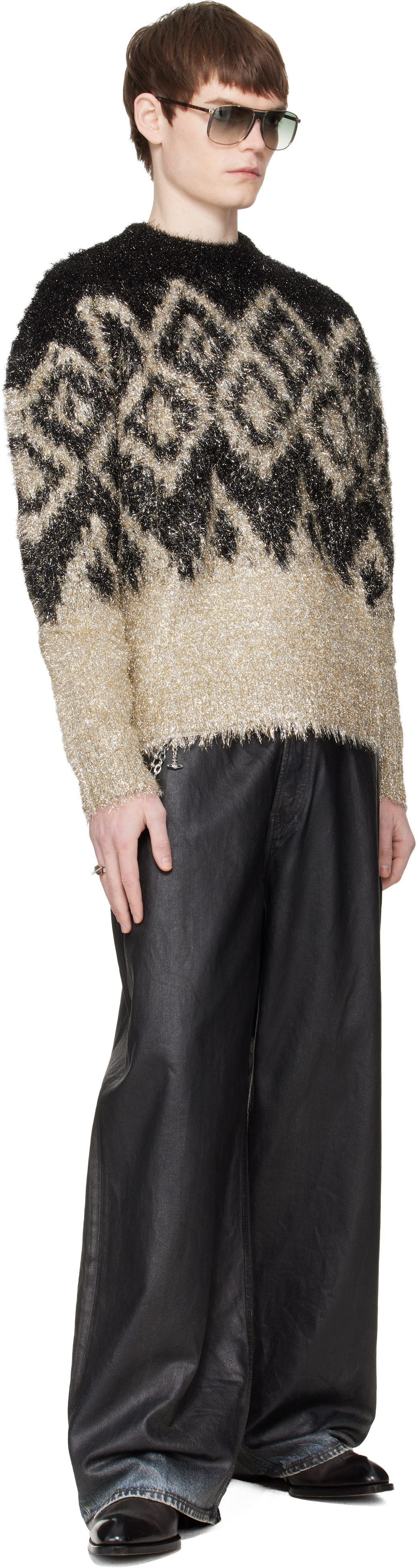 Acne Studios: ブラック Metallic Knit セーター | SSENSE 日本