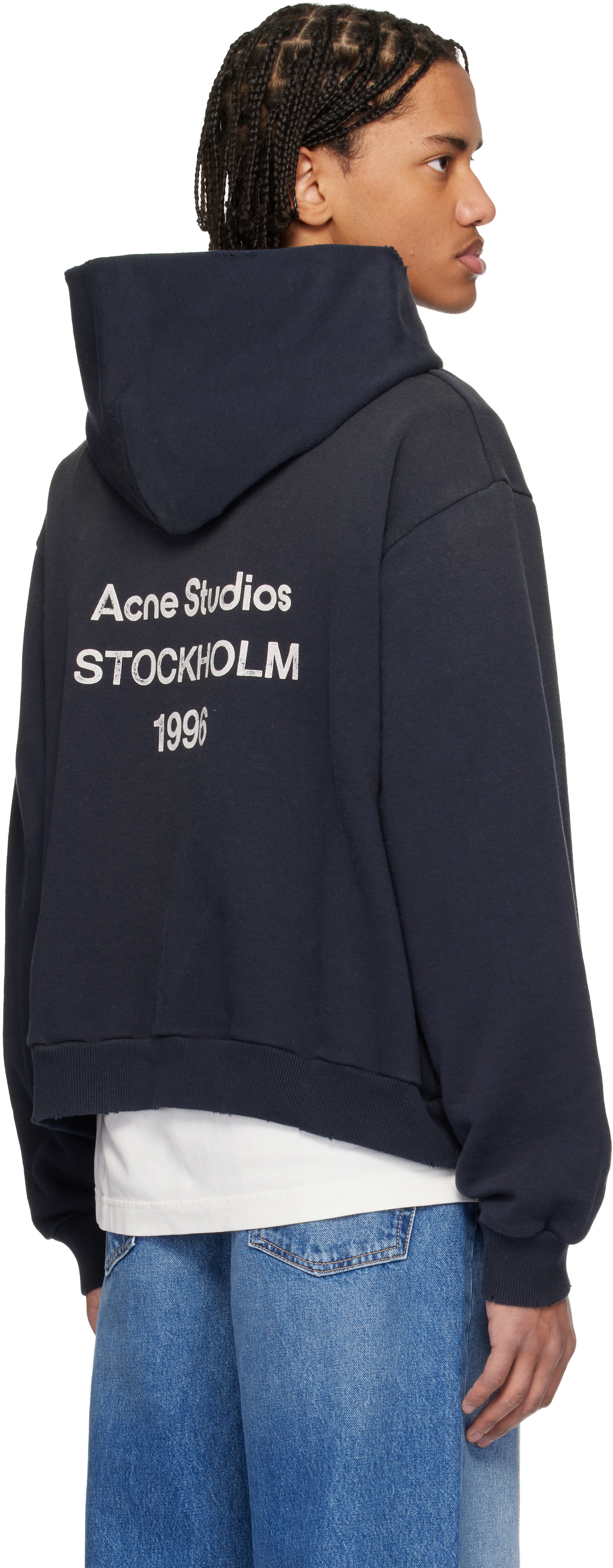 Acne Studios: ブラック ロゴ フーディ | SSENSE 日本