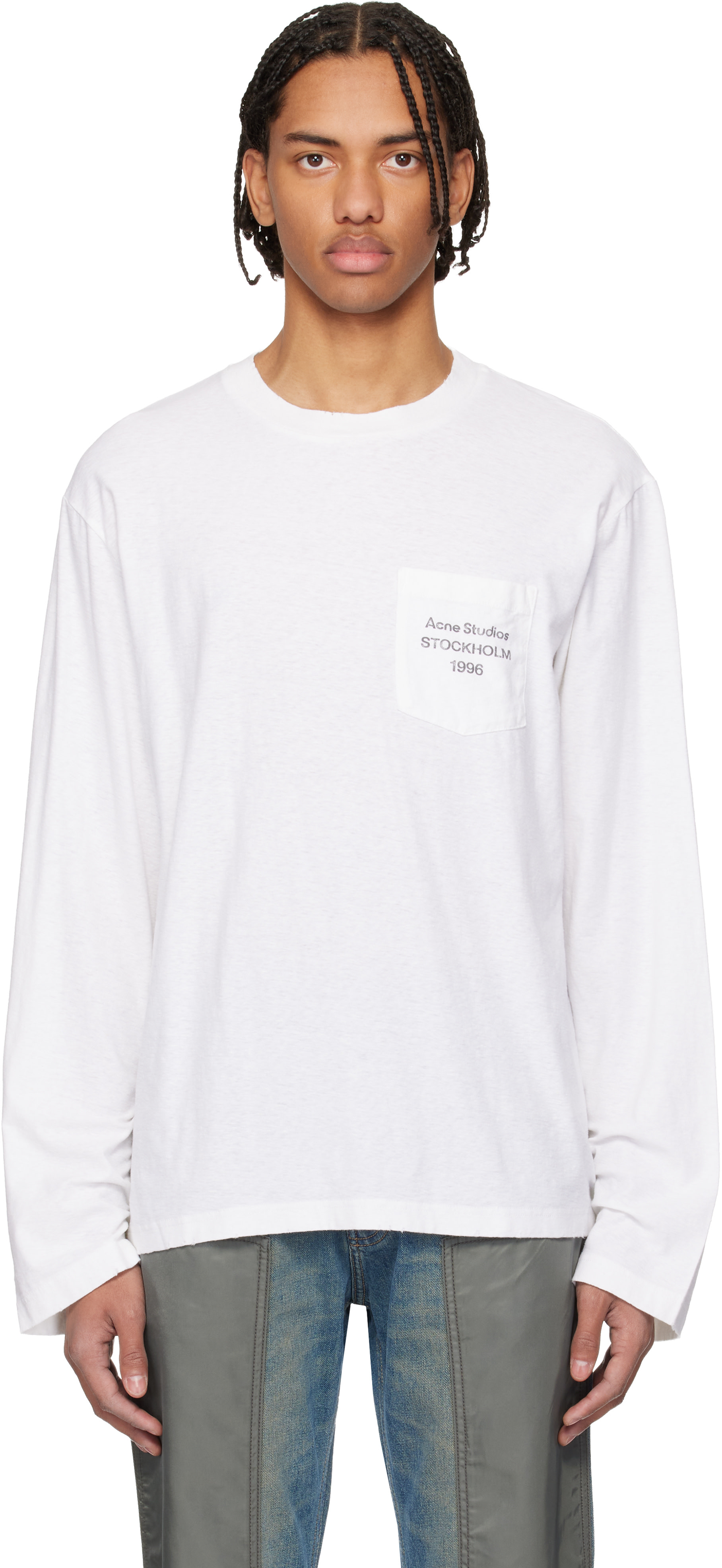 Acne Studios - T-shirt blanc à logo