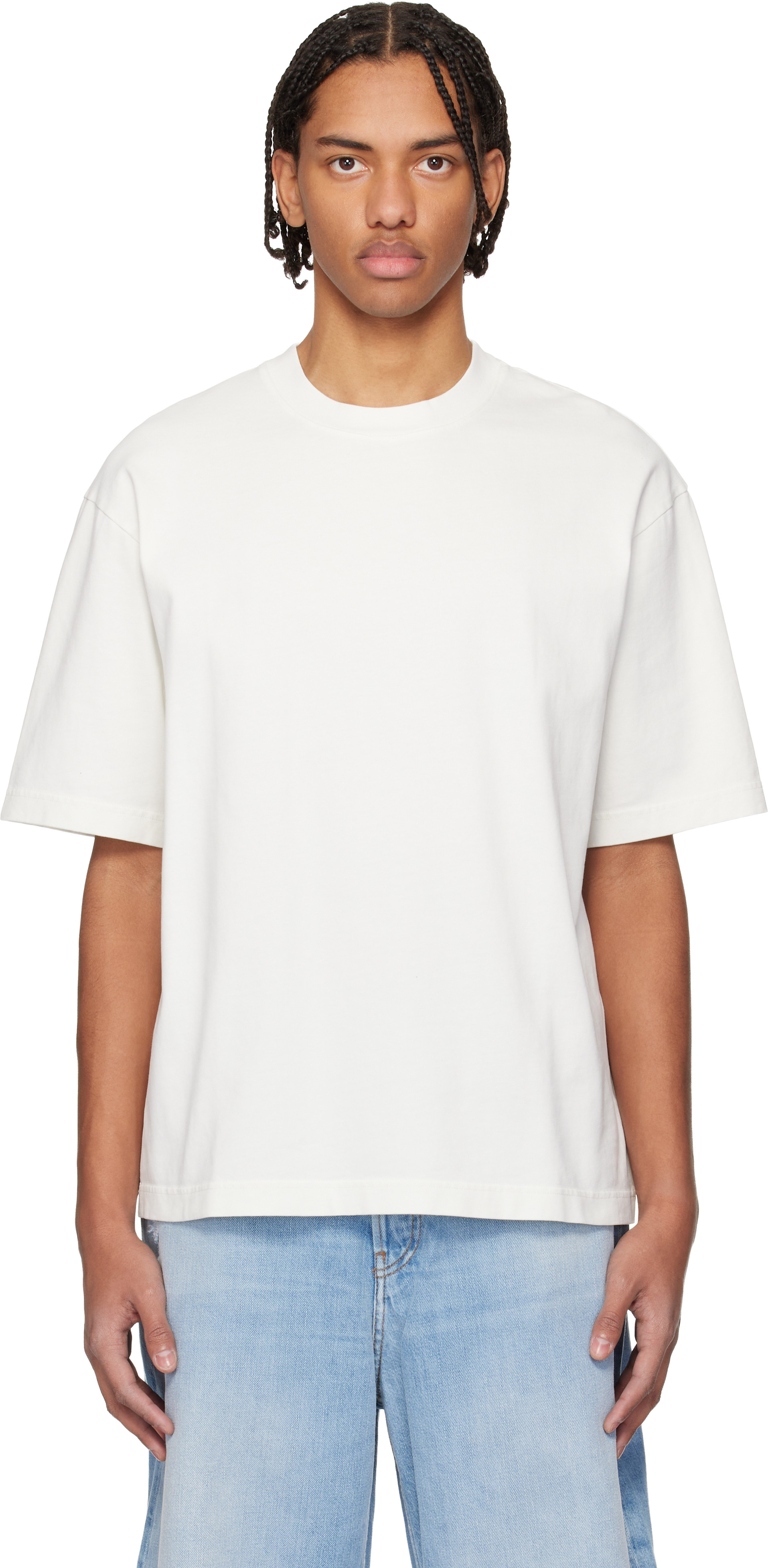 Acne Studios - T-shirt décontracté blanc à logo