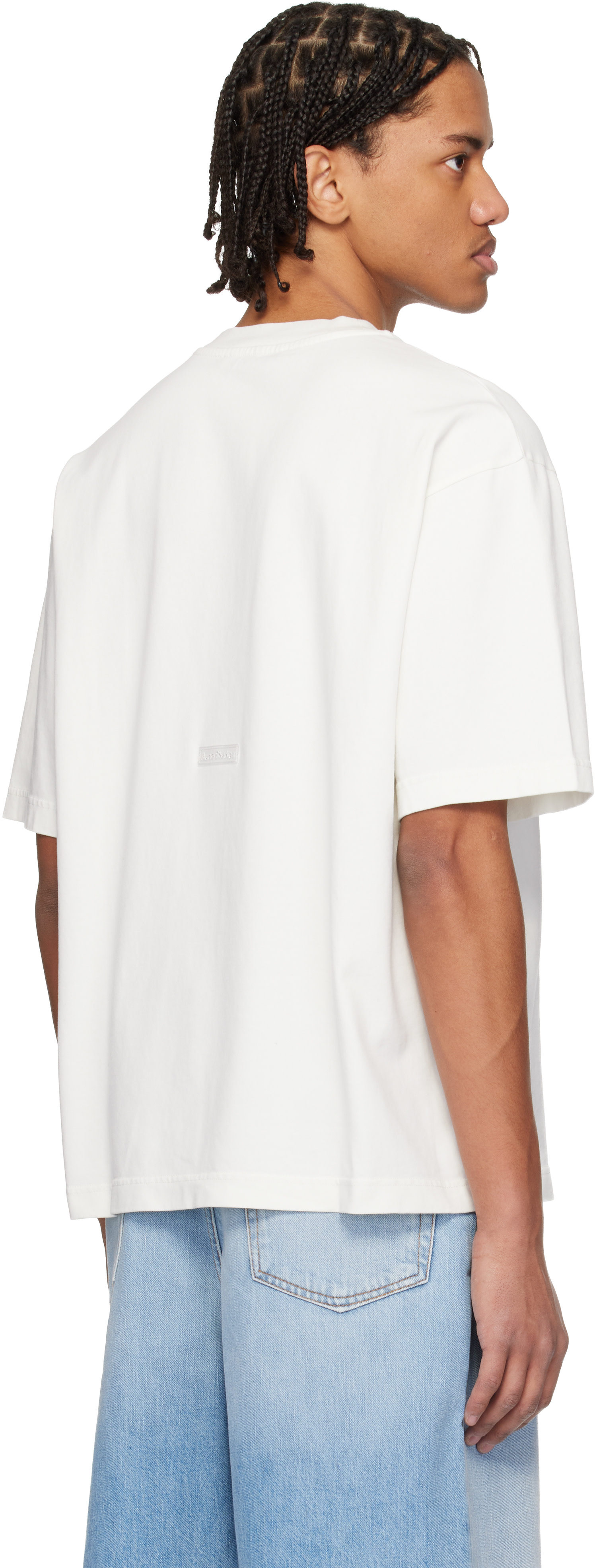 Acne Studios - T-shirt décontracté blanc à logo
