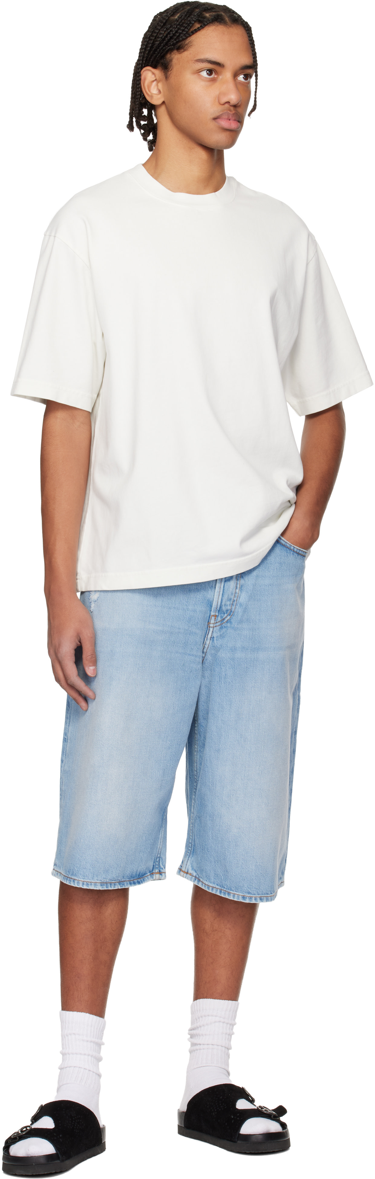 Acne Studios - T-shirt décontracté blanc à logo