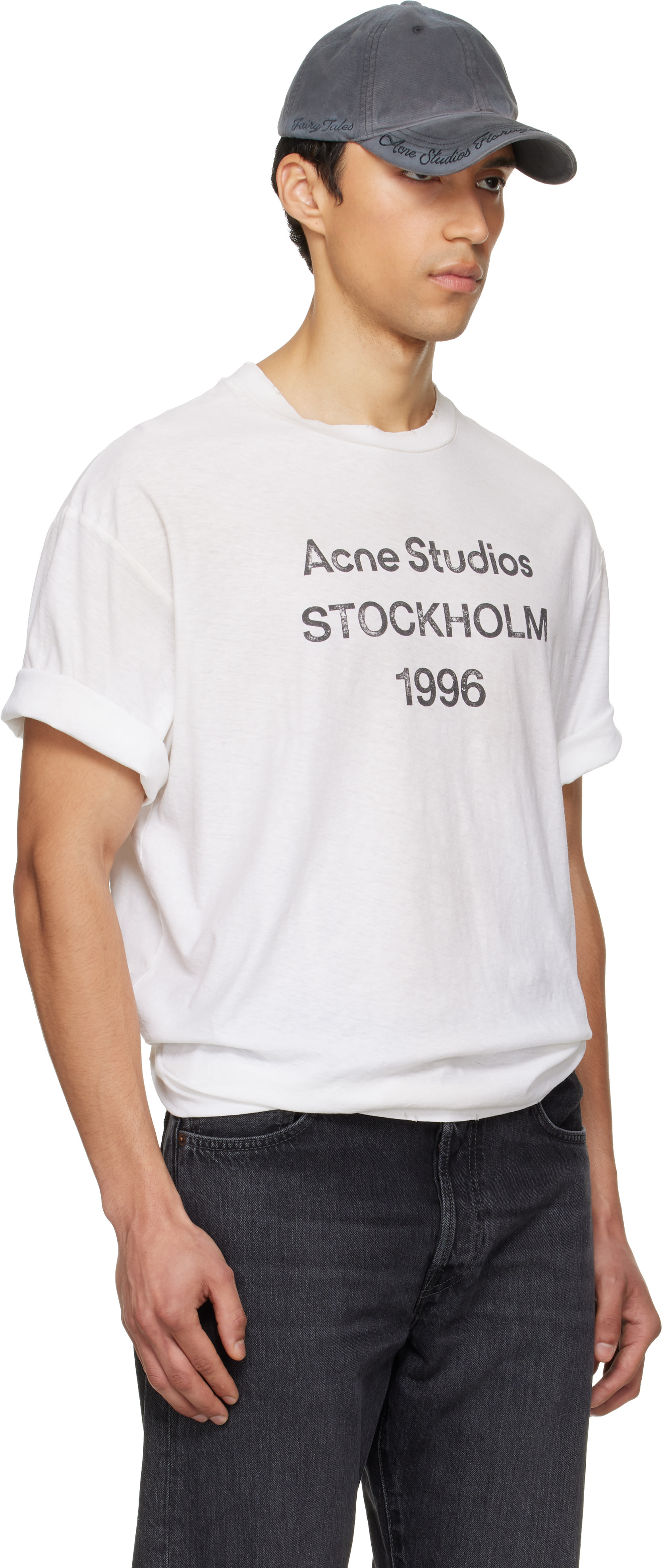 Acne Studios - 오프 화이트 로고 티셔츠