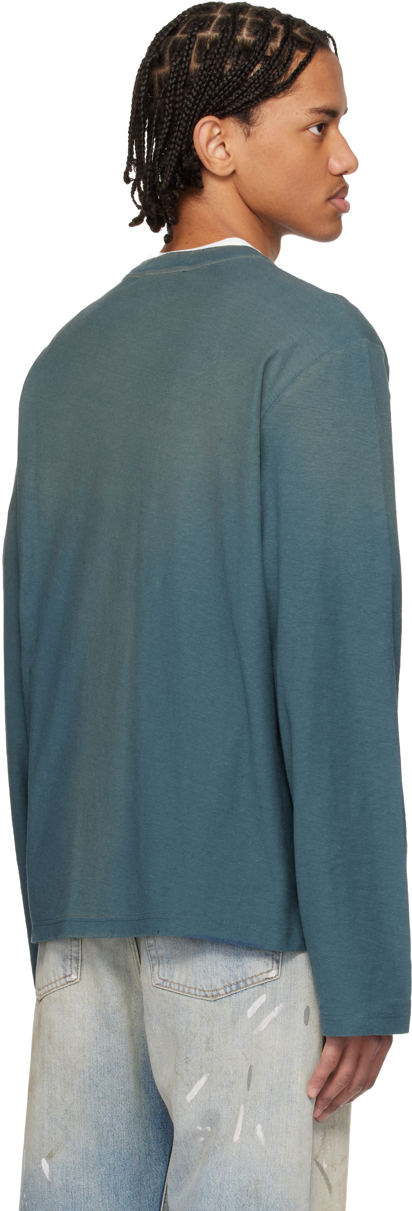Acne Studios - T-shirt décontracté bleu à logo