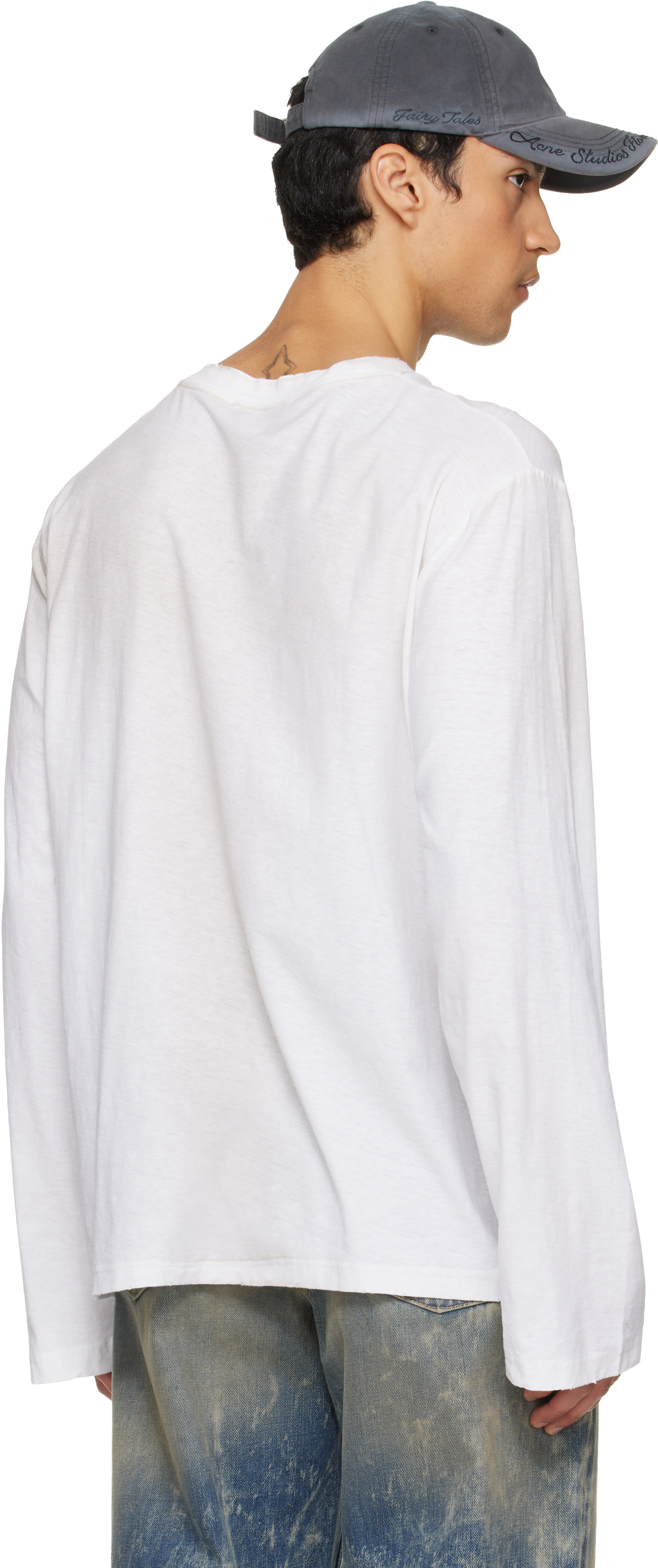 Acne Studios: Off-White Logo T-shirt | SSENSE