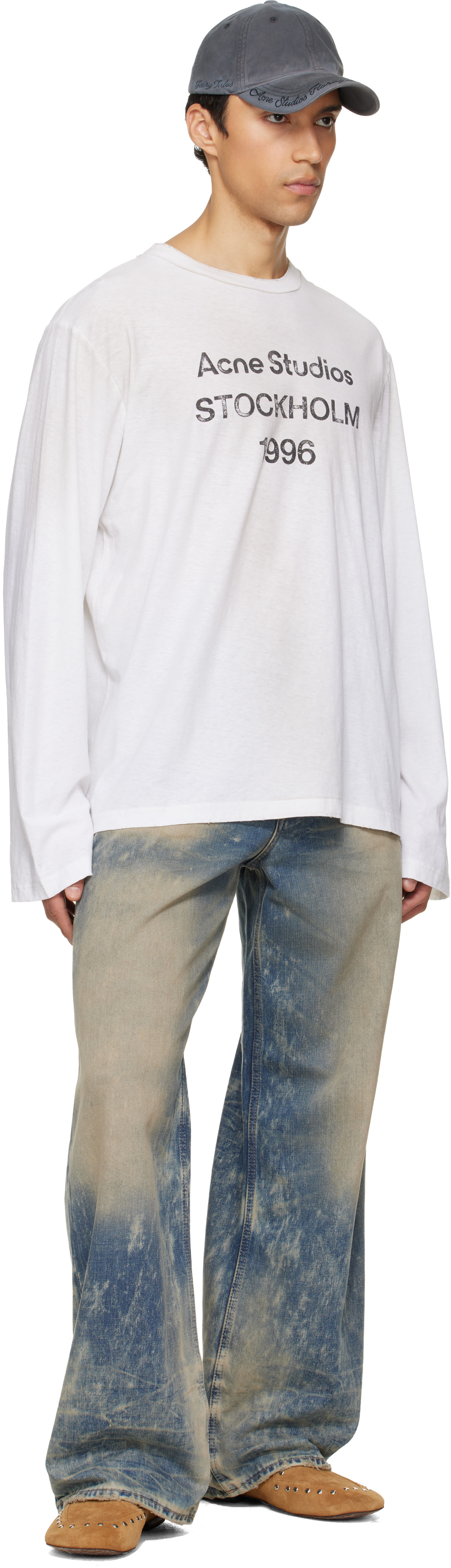 Acne Studios: Off-White Logo T-shirt | SSENSE