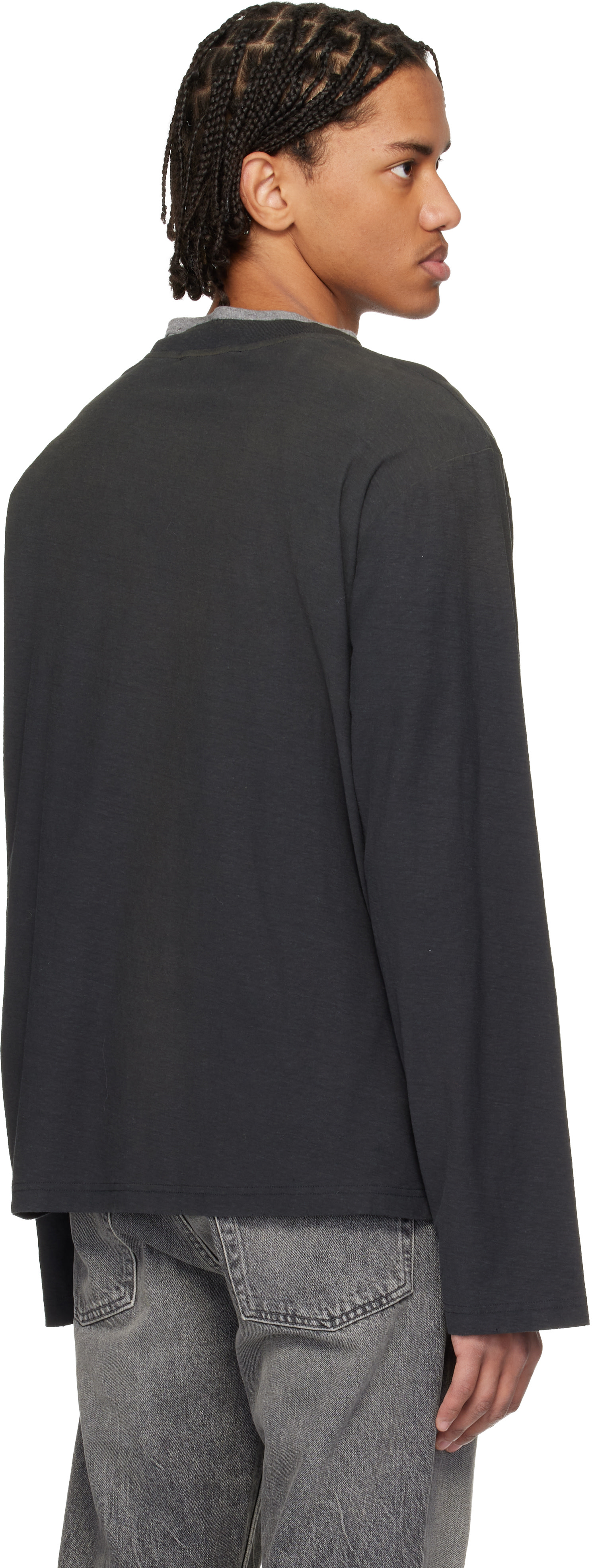 Acne Studios - T-shirt décontracté noir à logo