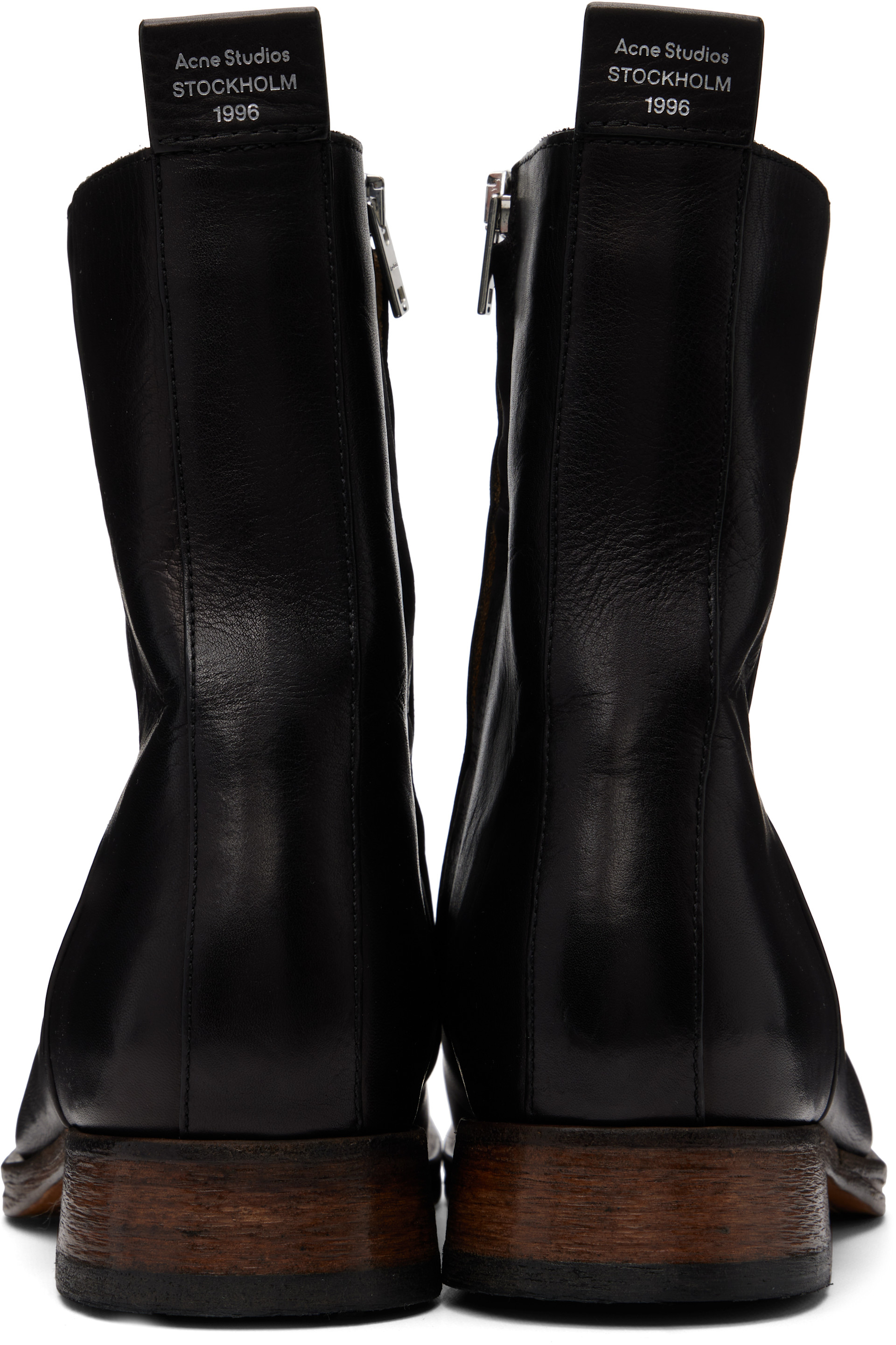 Acne Studios - Bottines noires en cuir