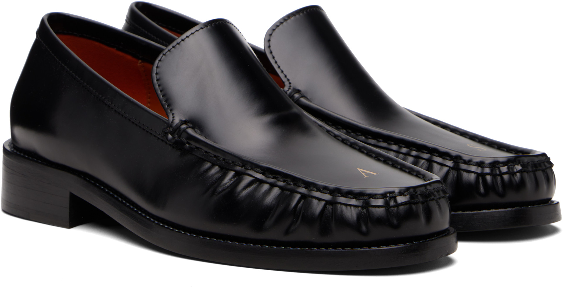 Acne Studios: Black Leather Loafers | SSENSE