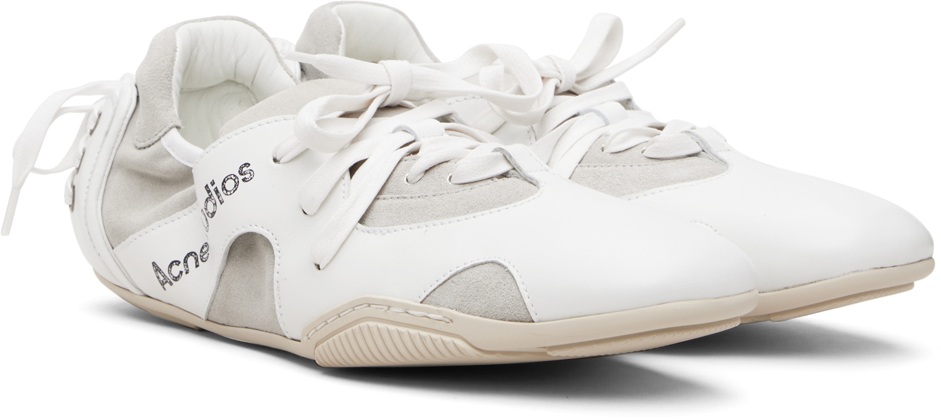 Acne Studios - Baskets blanches en cuir à laçage