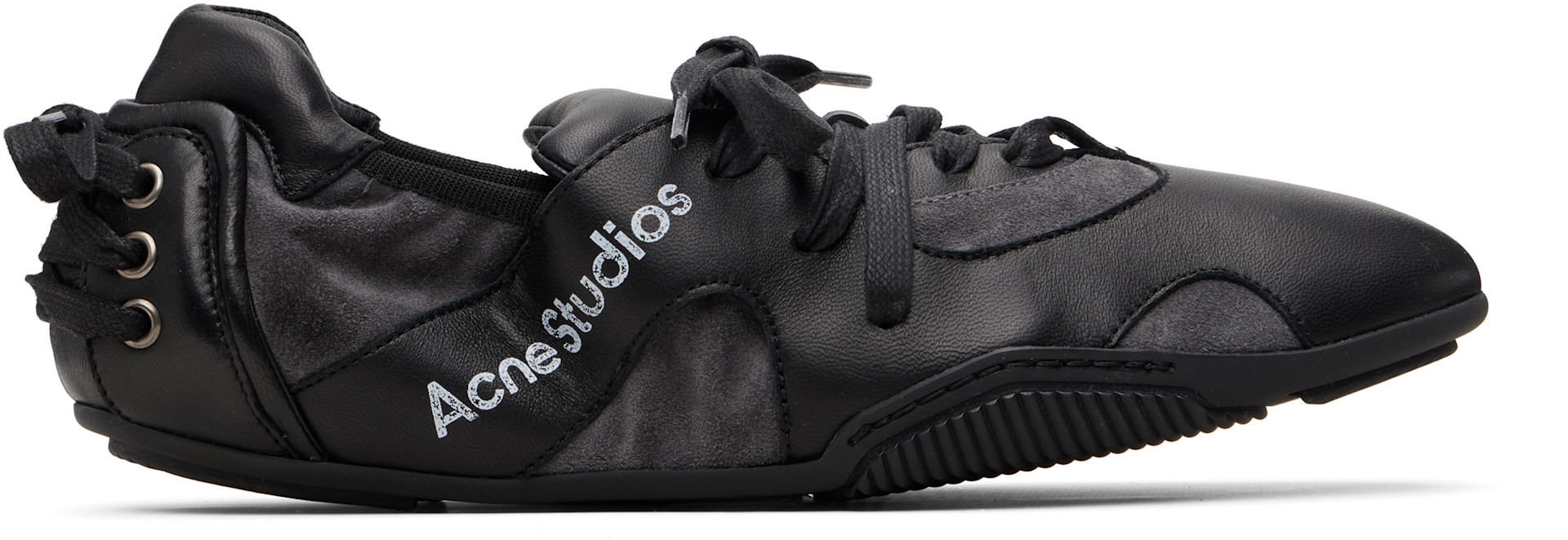 Acne Studios - Baskets noires en cuir à laçage