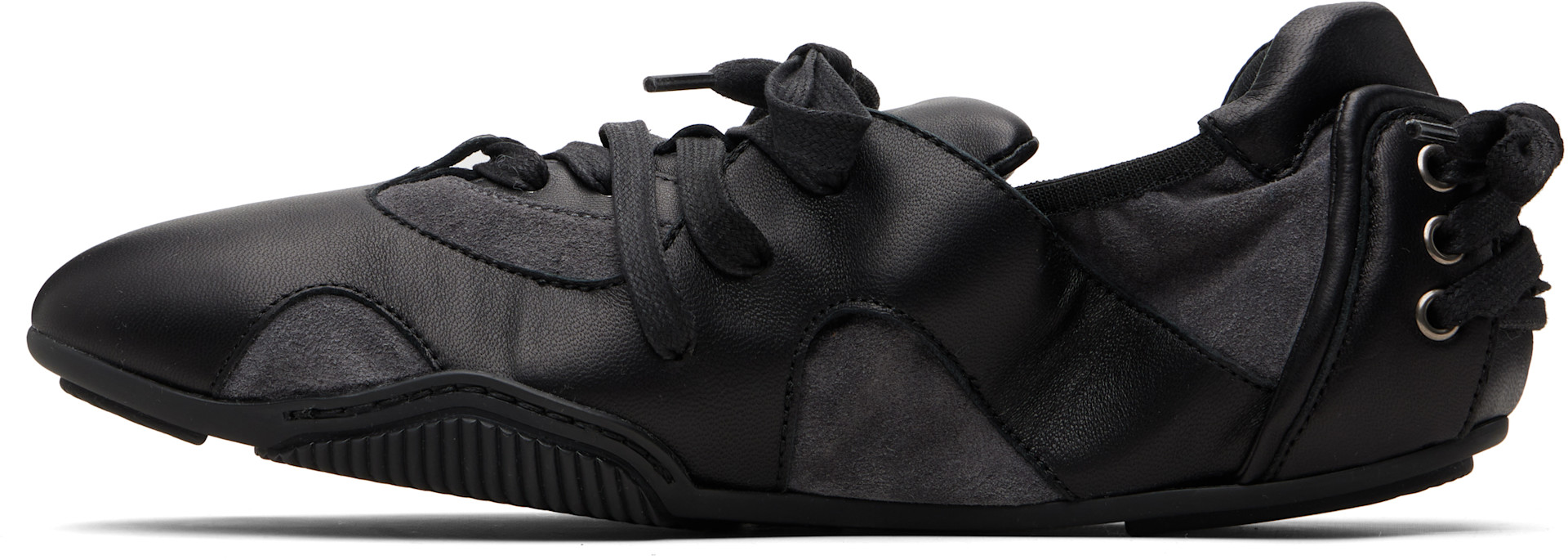 Acne Studios - Baskets noires en cuir à laçage