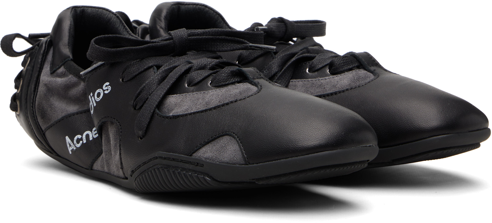 Acne Studios - Baskets noires en cuir à laçage