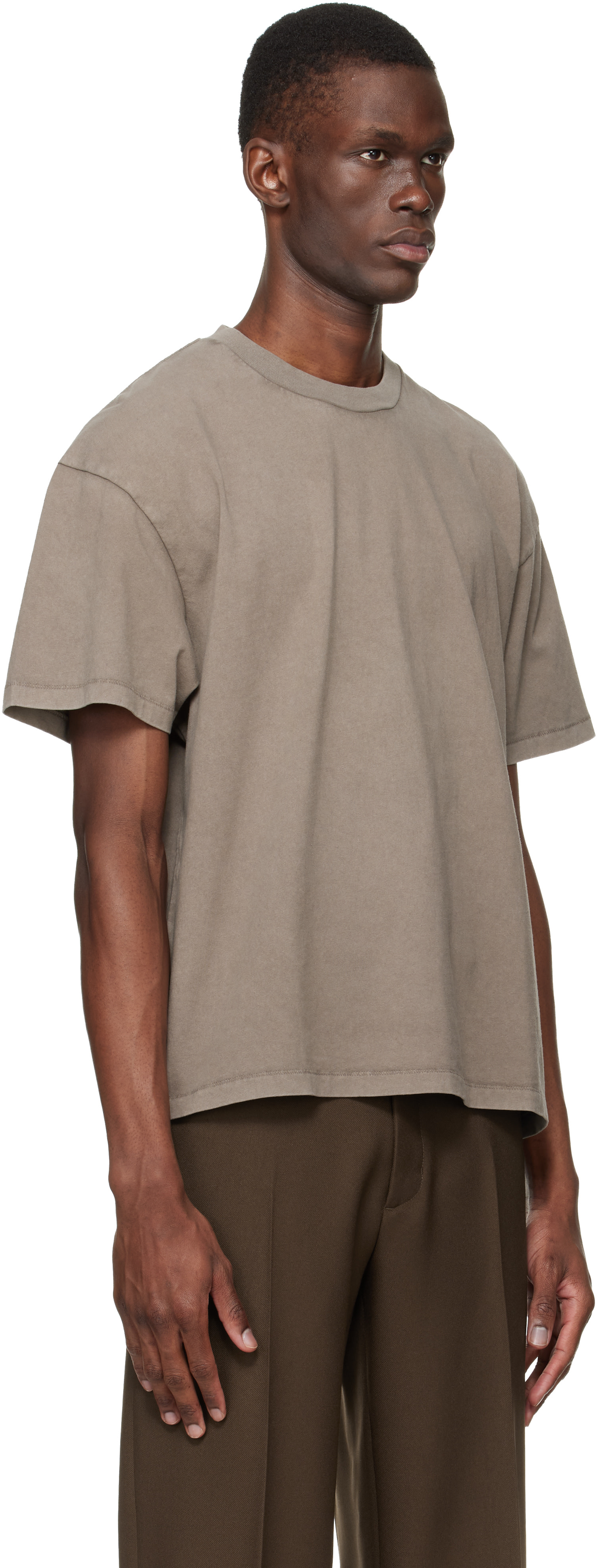 Stockholm (Surfboard) Club: Taupe Back Logo T-shirt | SSENSE