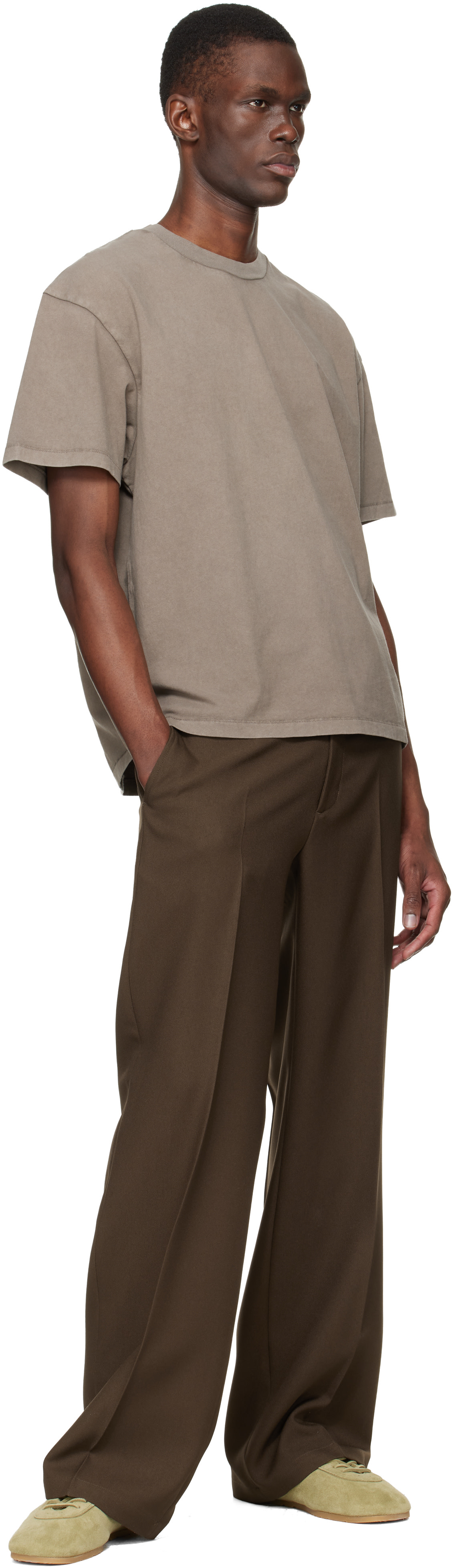Stockholm (Surfboard) Club: Taupe Back Logo T-shirt | SSENSE