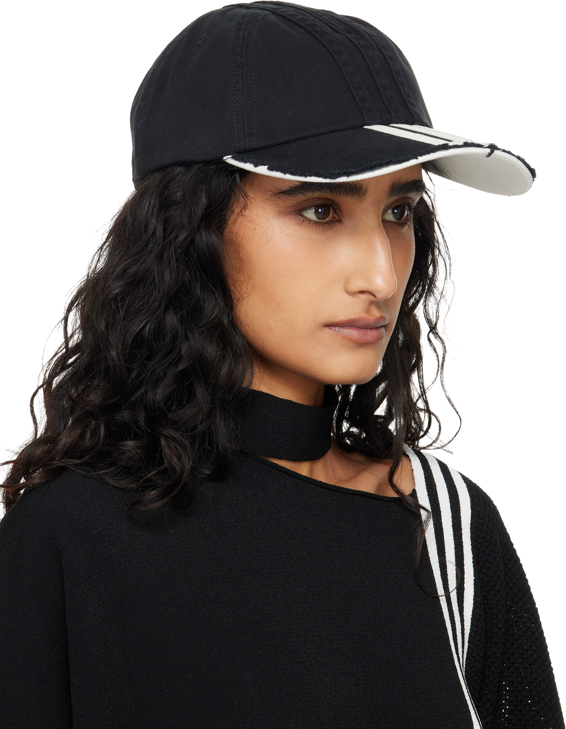Y-3 - Casquette noire à rayures