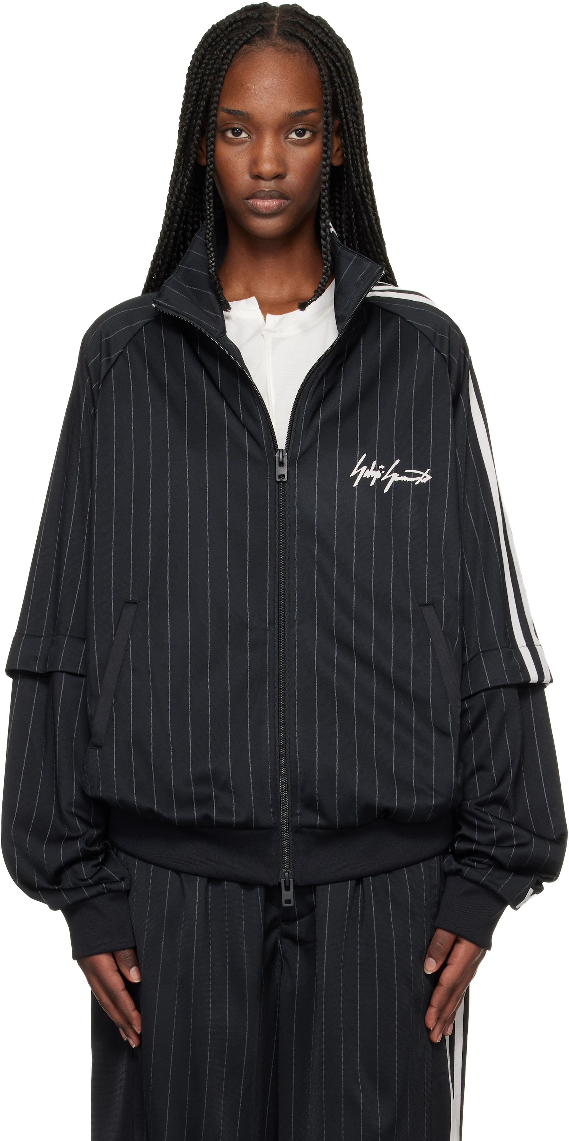 Y-3: Black 'Y-3' Basketball Track Jacket | SSENSE
