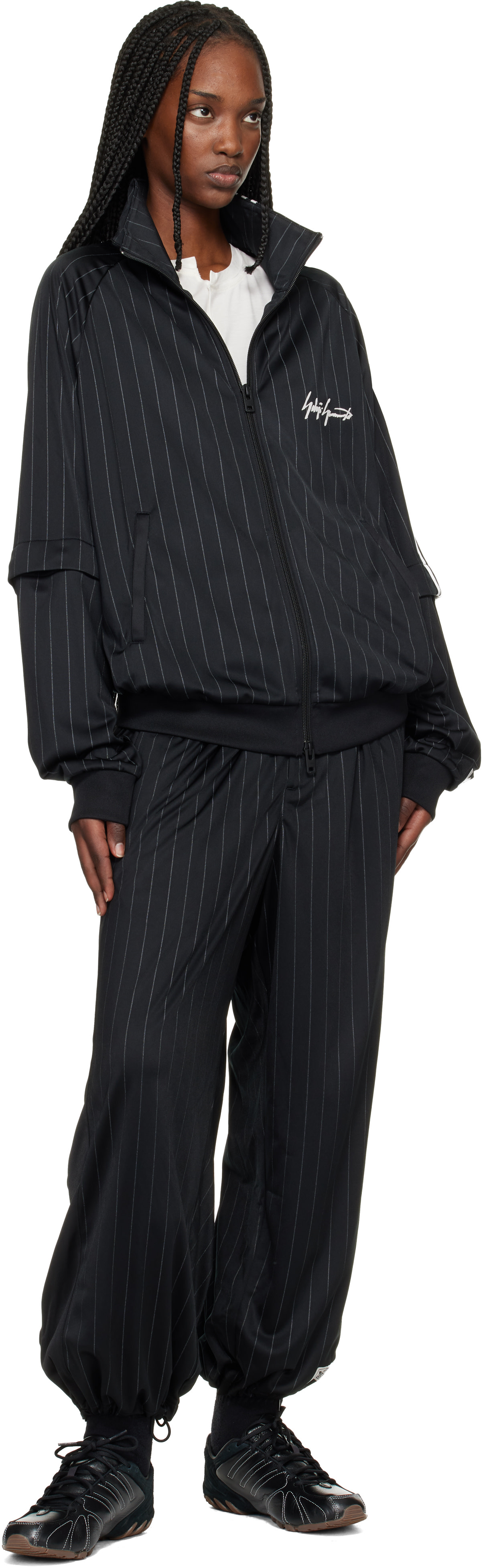 Y-3: Black 'Y-3' Basketball Track Jacket | SSENSE