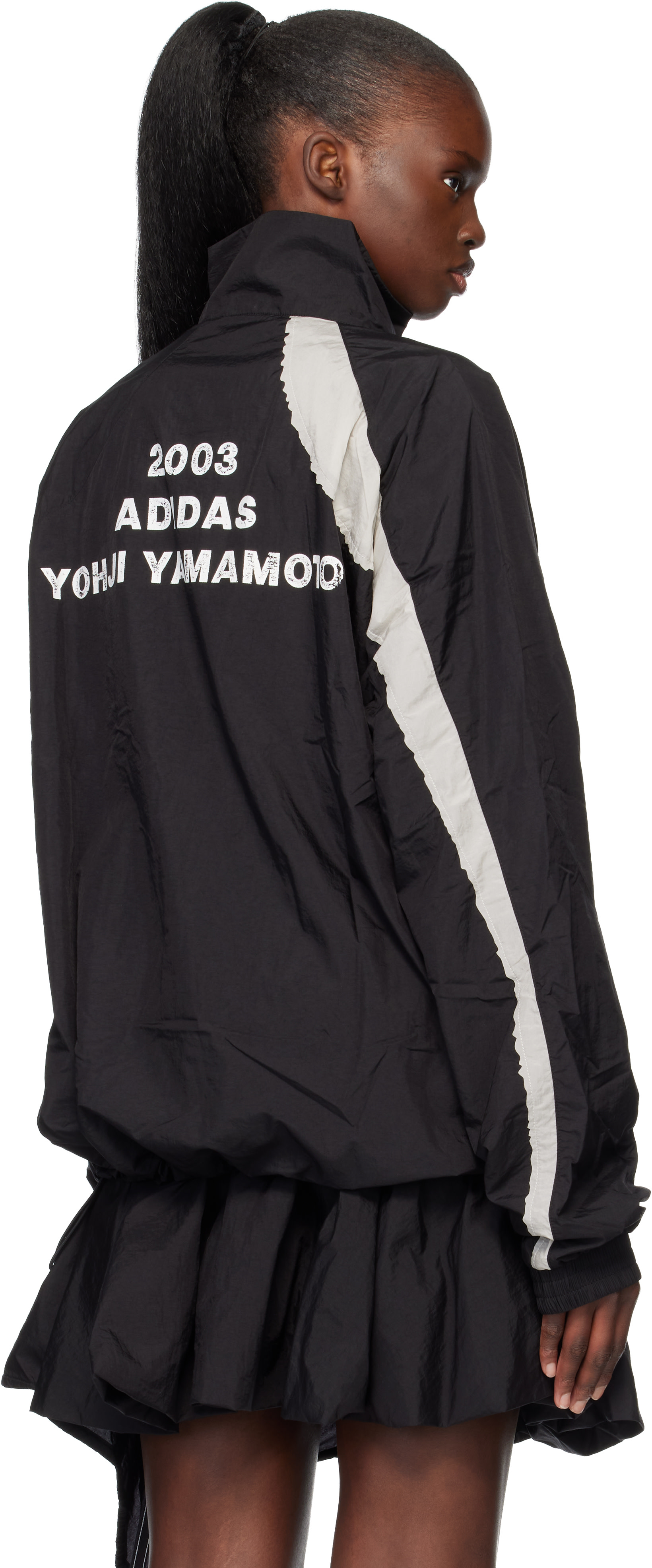 Y-3 - ブラック Raw Edge 3 Stripes ナイロン シェル ジャケット