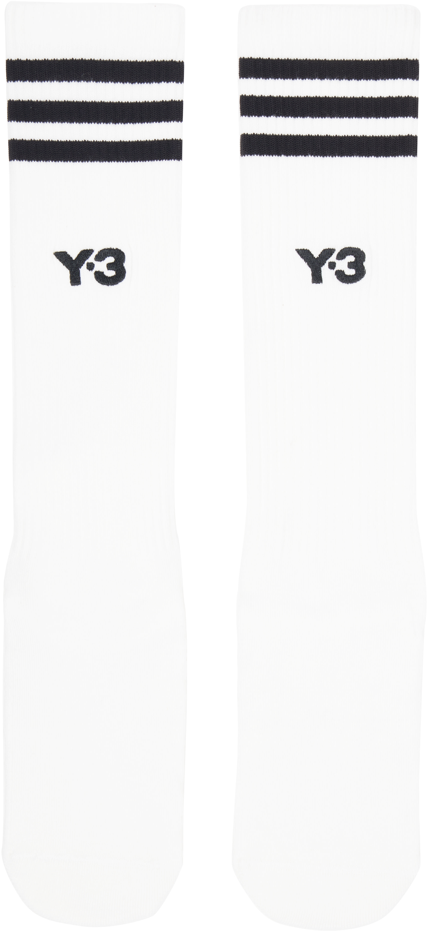 Y-3 - 화이트 스트라이프 니삭스