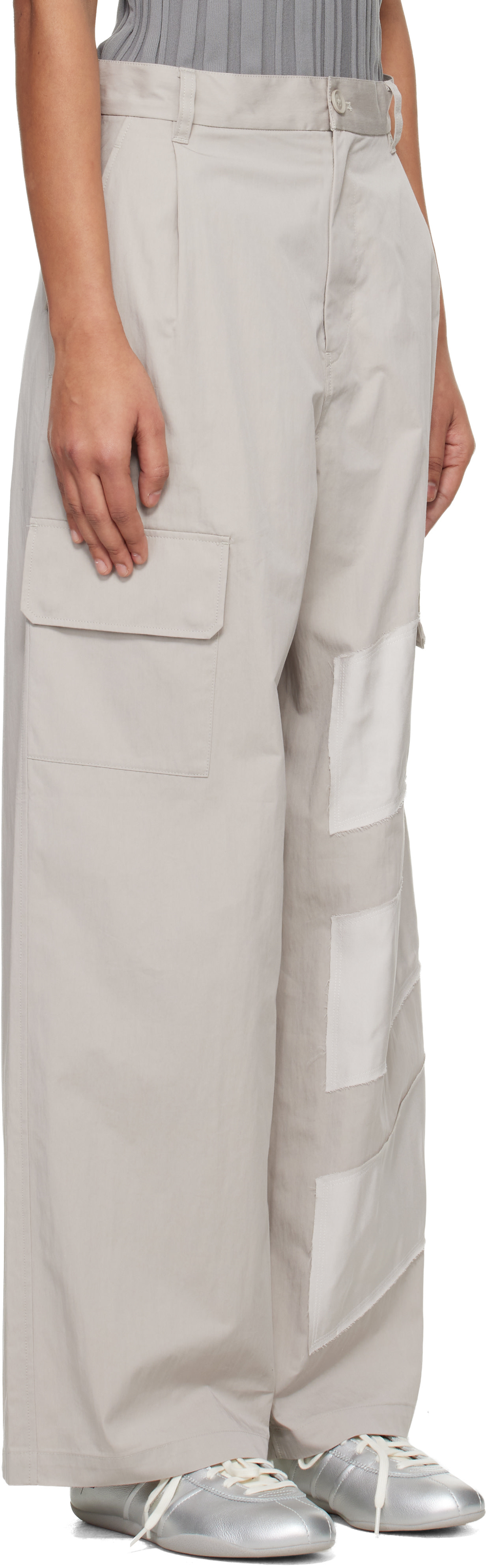 Y-3 - Pantalon cargo ample taupe