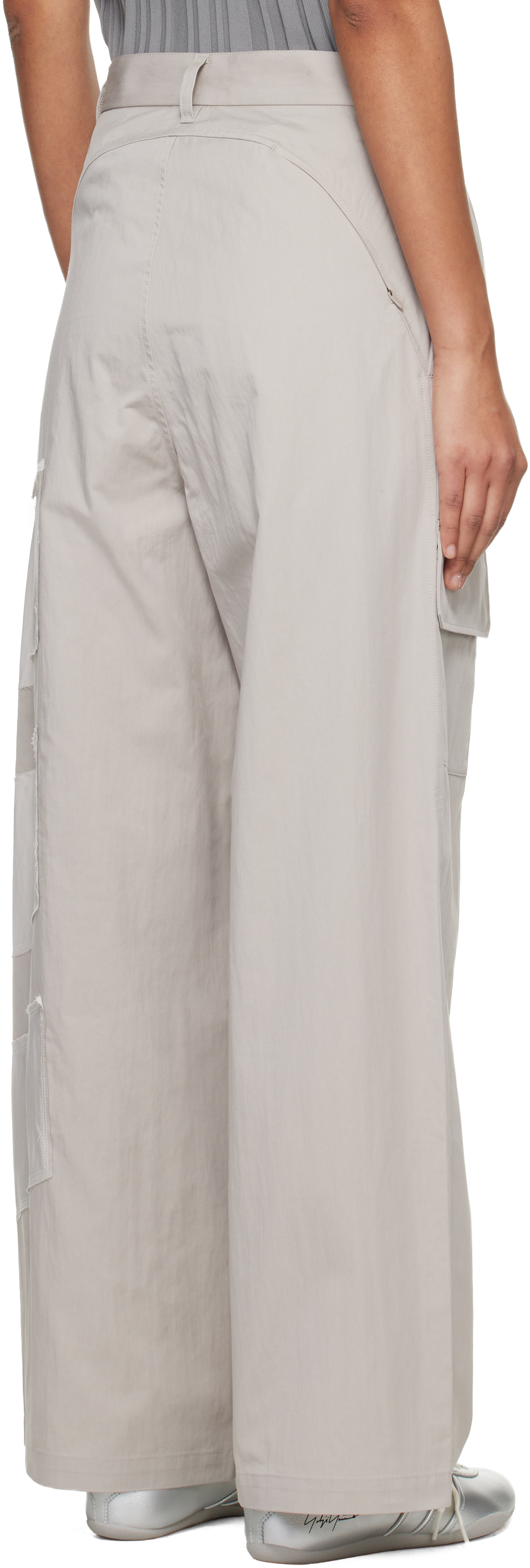 Y-3 - Pantalon cargo ample taupe