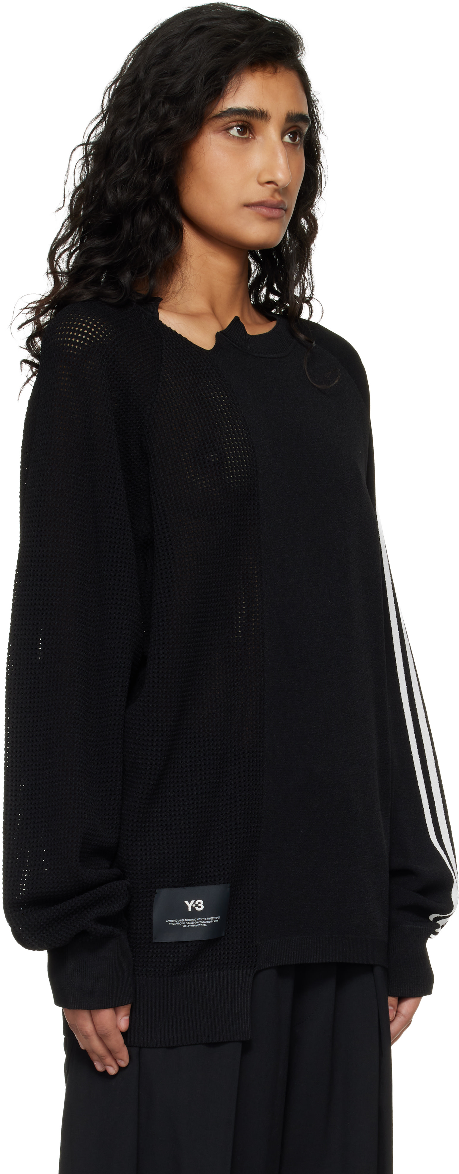 Y-3 - Pull noir en tricot à logo