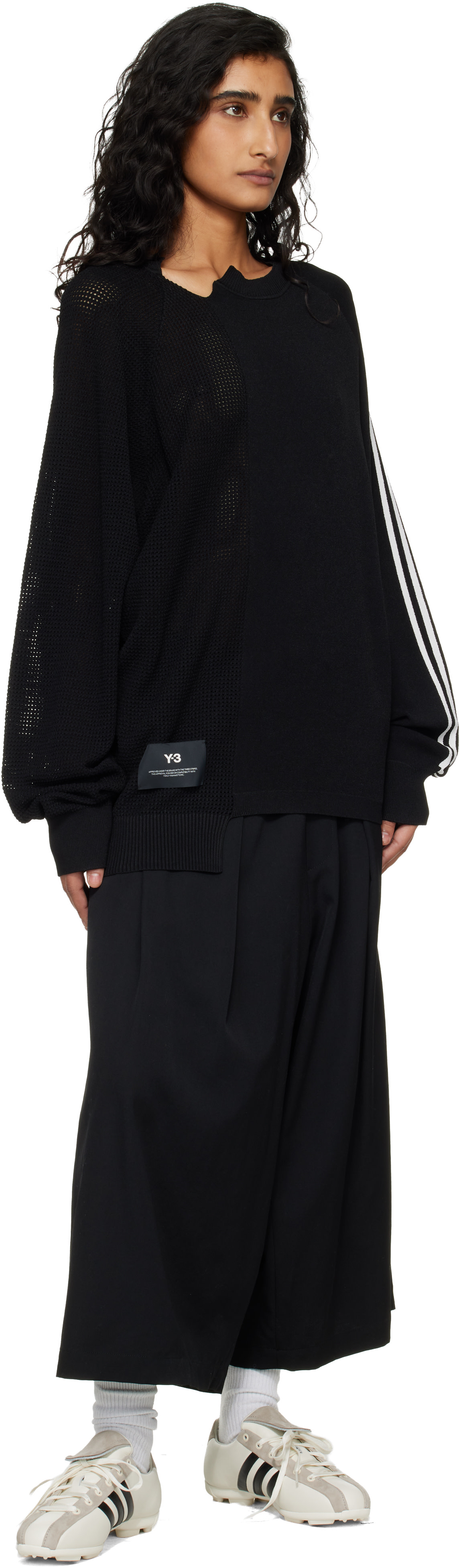 Y-3 - Pull noir en tricot à logo