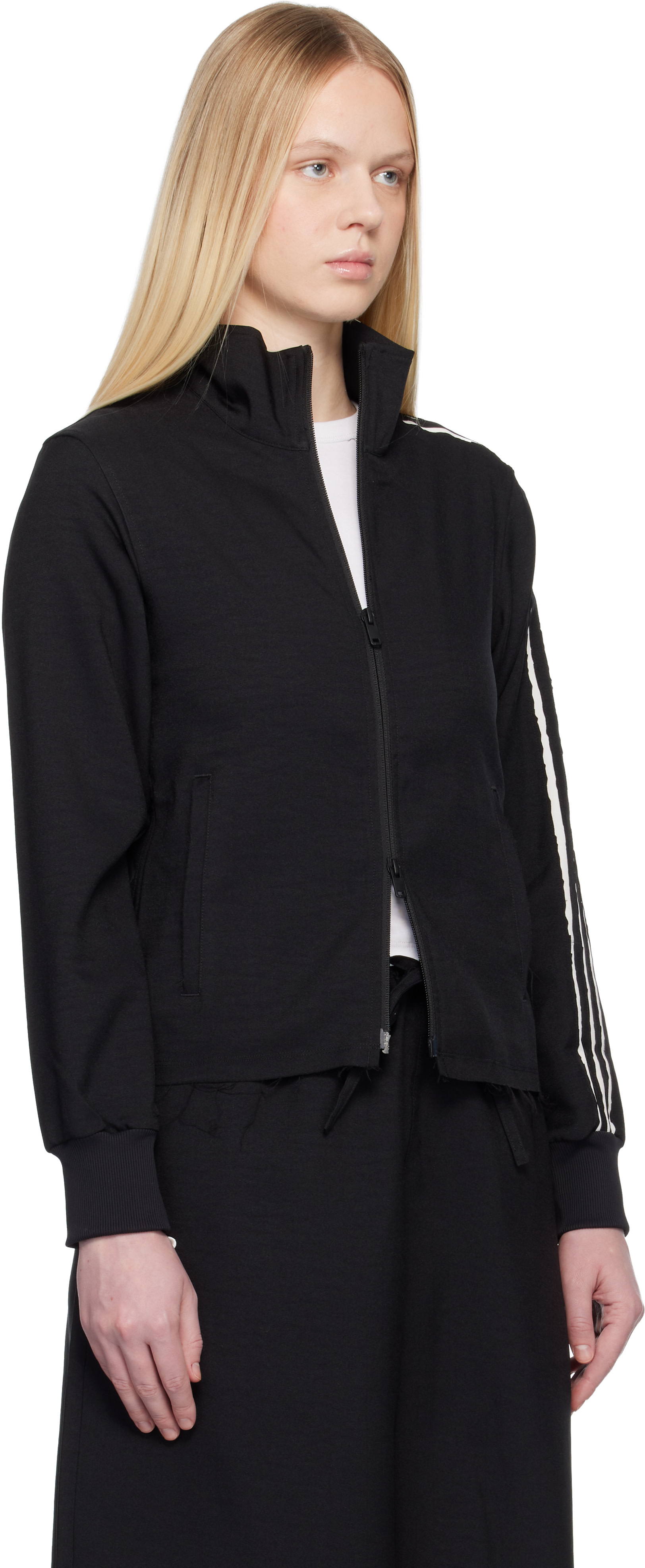Y-3: ブラック Sport Uniform Raw Cut 3 Stripes トラックジャケット 