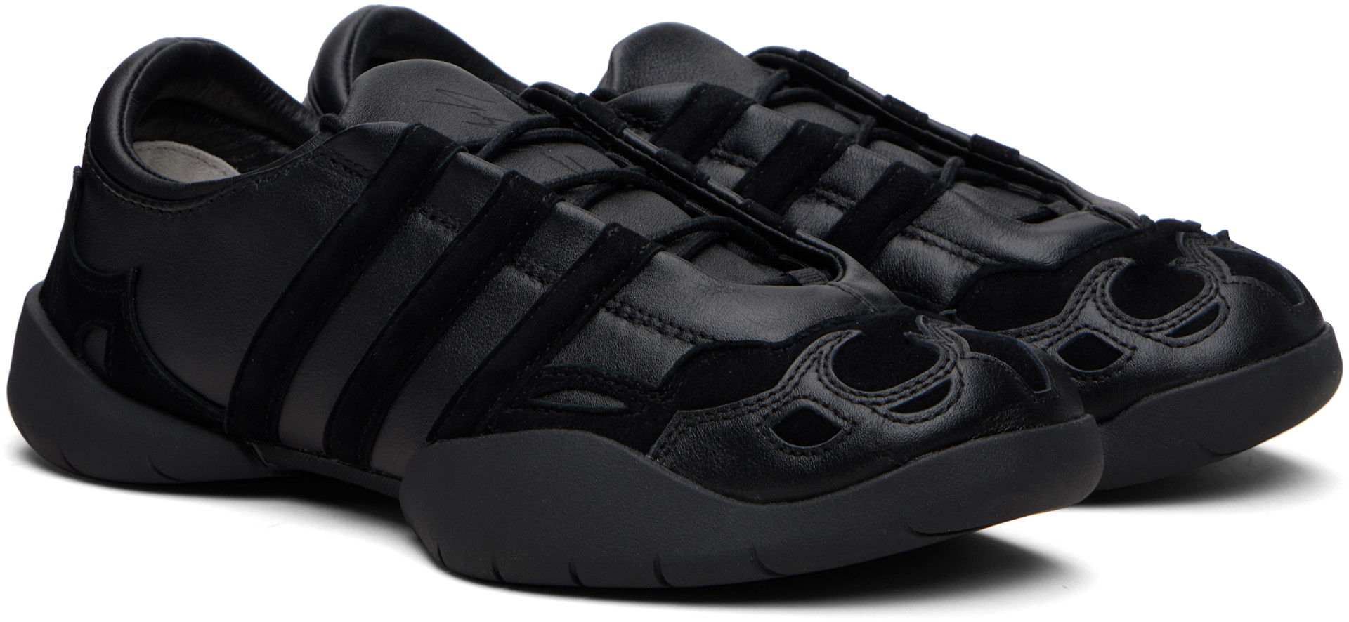 Y-3 - Baskets Regu noires en cuir