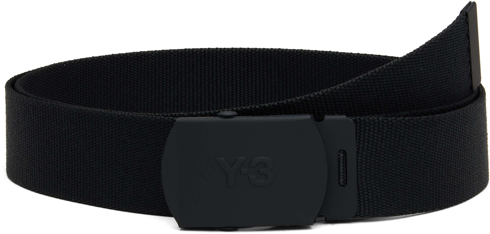 Y-3 - 블랙 클래식 로고 벨트