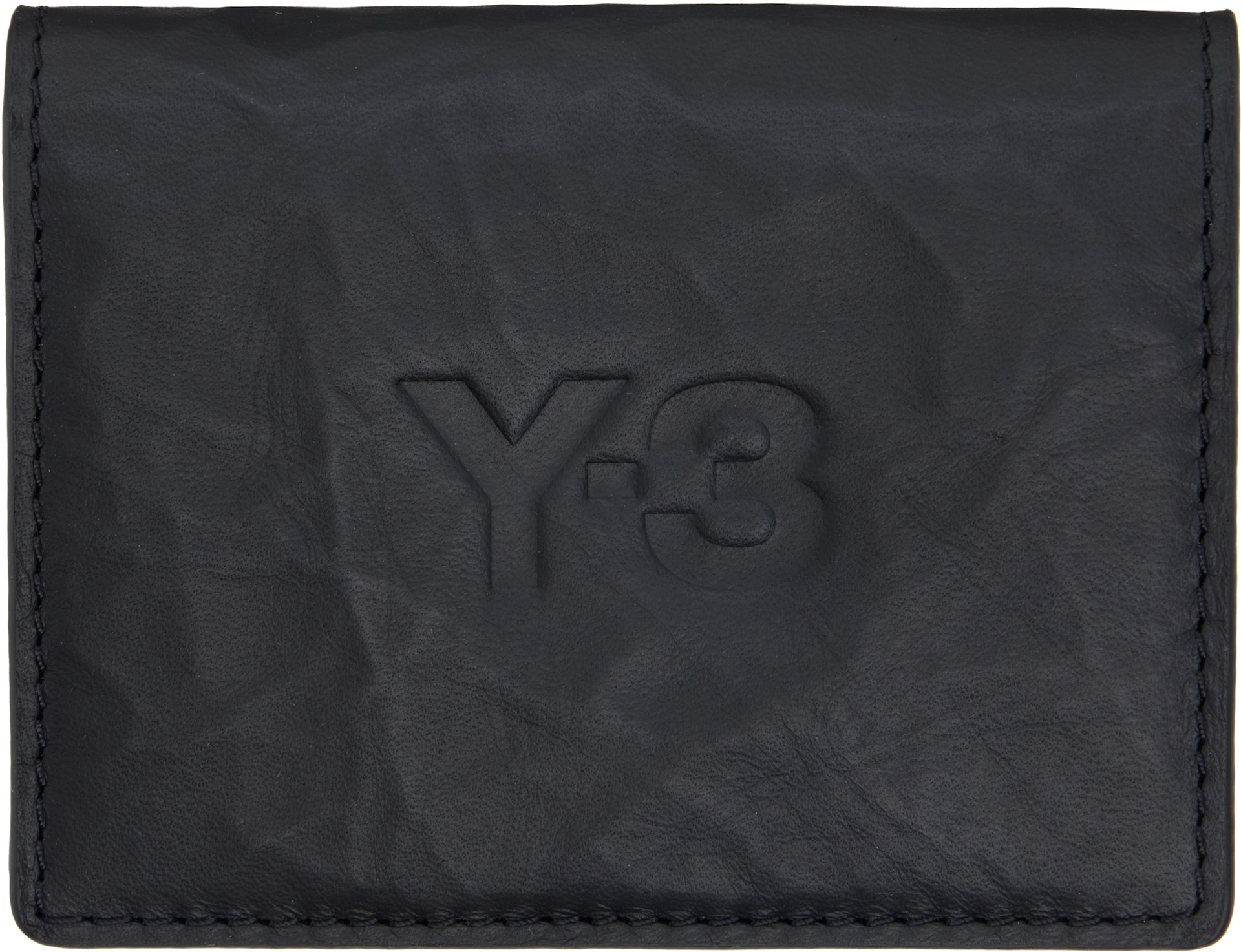 Y-3 - 블랙 가죽 카드 지갑