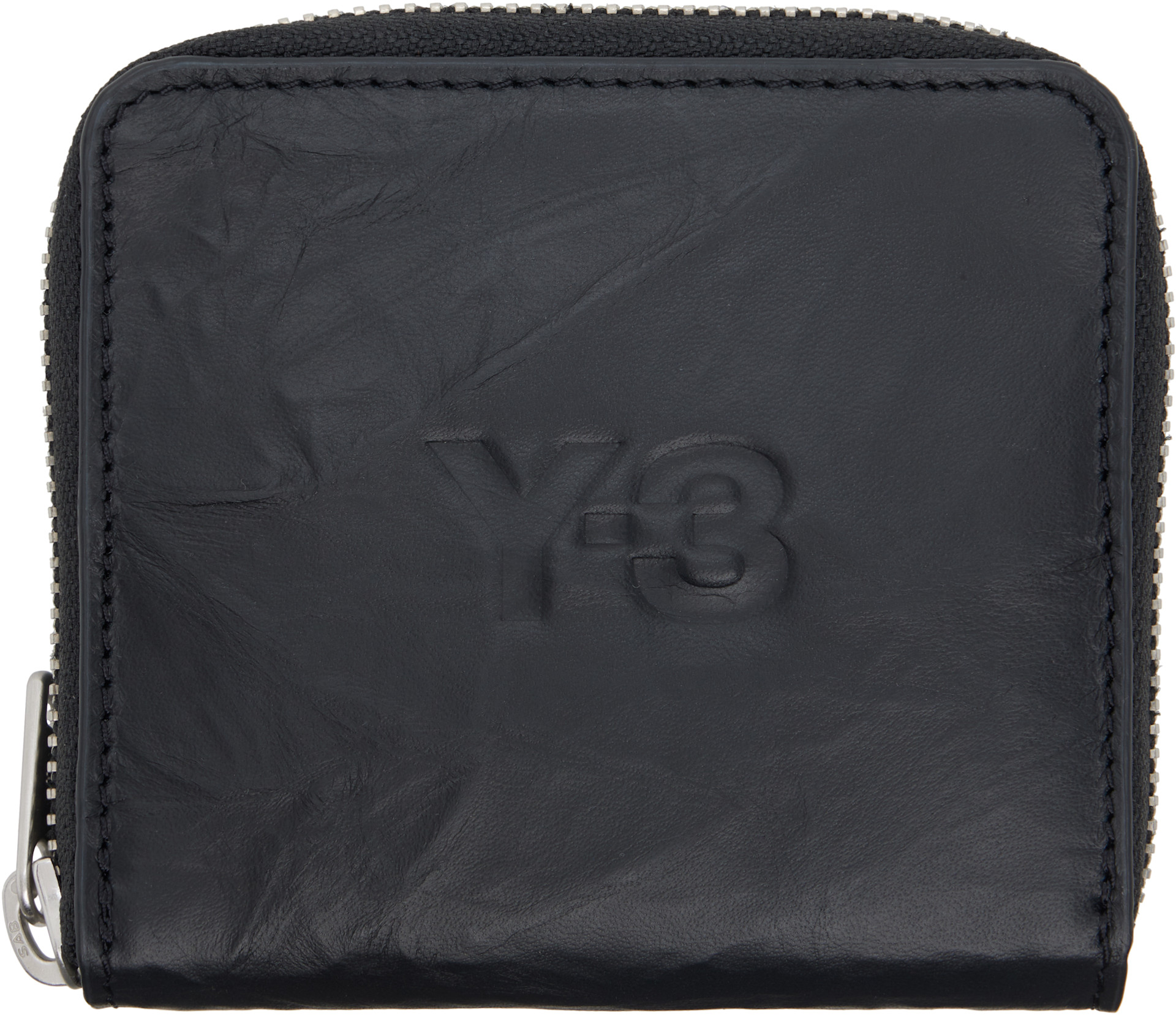 Y-3 - ブラック Crinkle Leather 財布