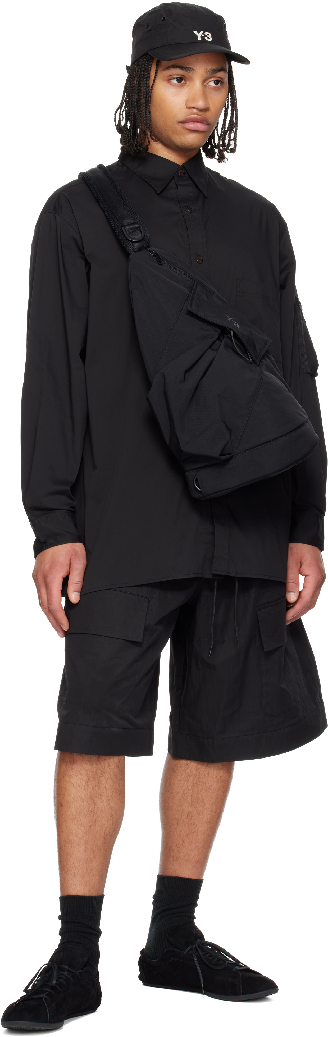Y-3: ブラック 'Y-3' ユーティリティ スリングバッグ | SSENSE 日本