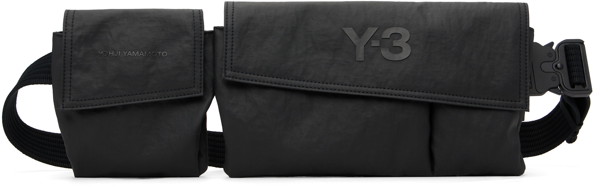 Y-3: Black Multi Pocket Sling Pouch | SSENSE Hong Kong SAR China