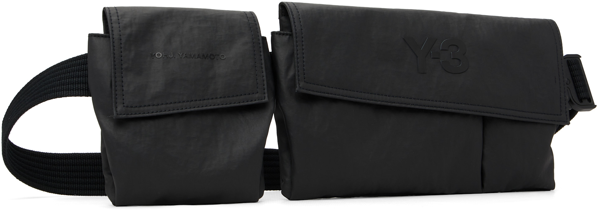 Y-3: ブラック Multi Pocket スリングバッグ | SSENSE 日本