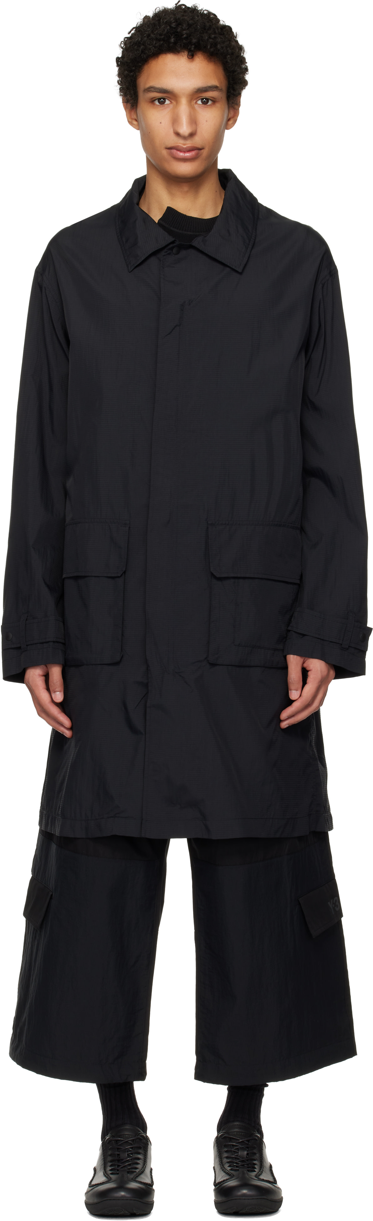 Y-3 - Parka noir en nylon