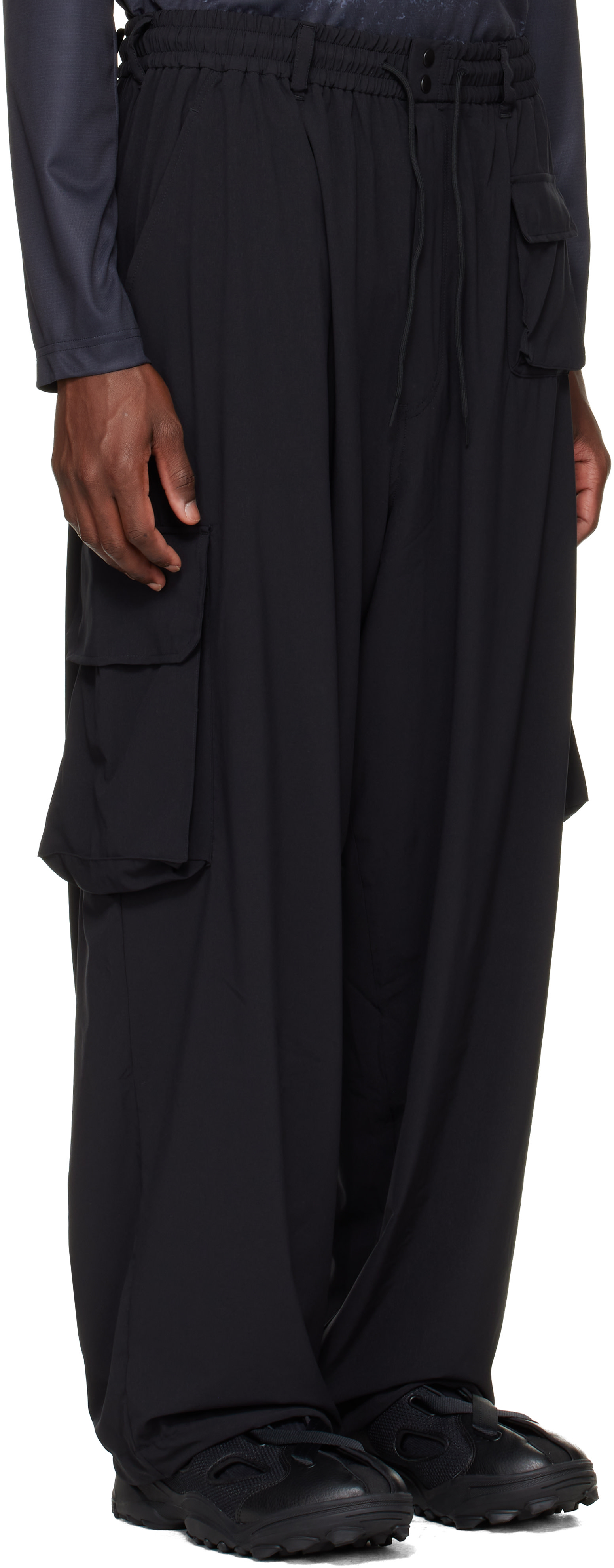 Y-3 - Pantalon cargo droit utilitaire noir