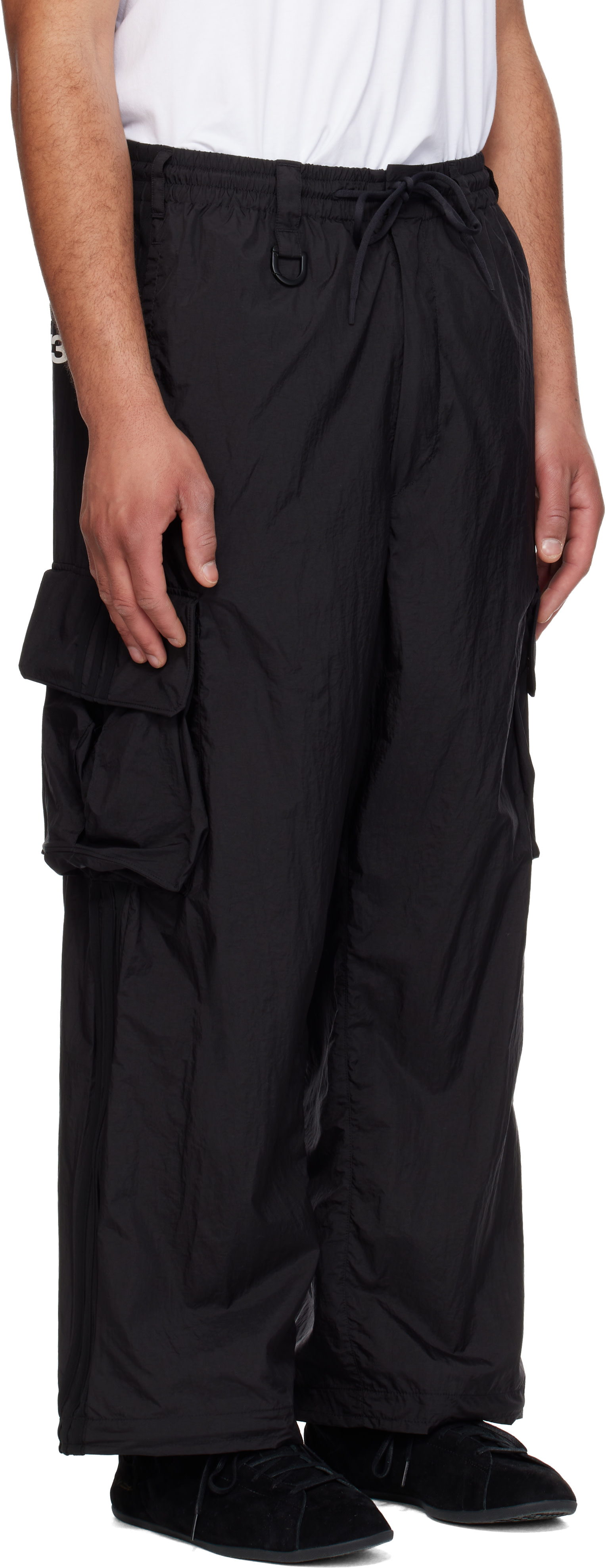 Y-3: ブラック Nylon Wired 3 Stripes カーゴパンツ | SSENSE 日本