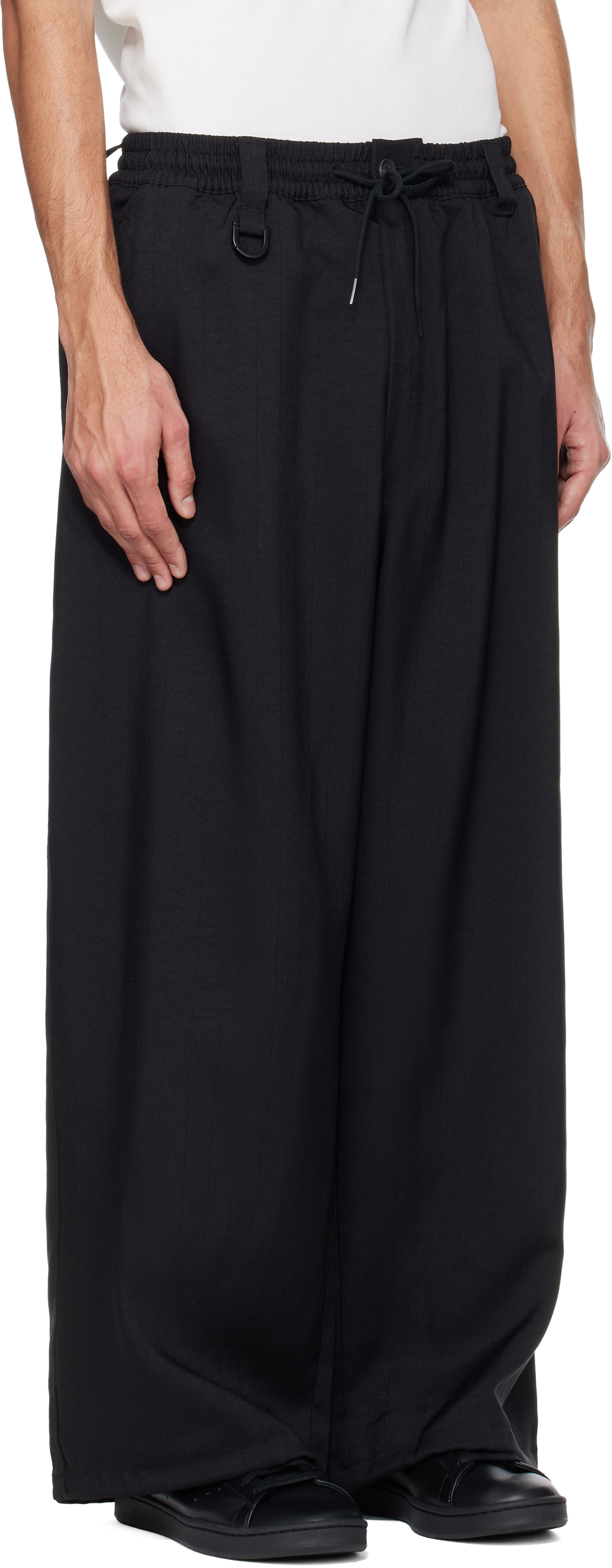 Y-3: Black Sport Uniform Pinstripe Track Pants | SSENSE