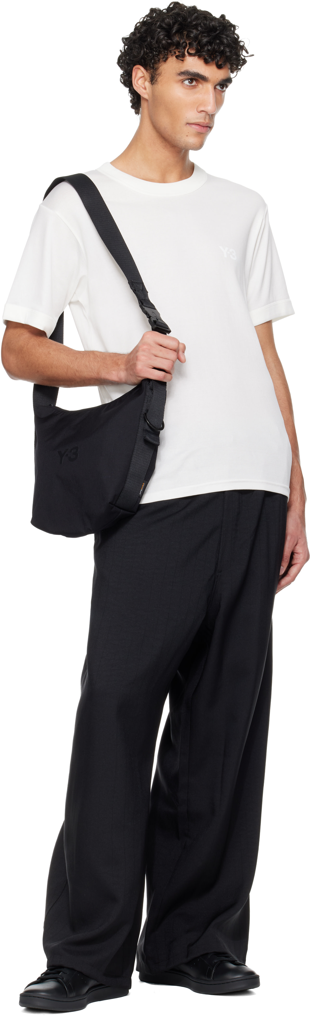 Y-3: ブラック Sport Uniform ピンストライプ トラックパンツ | SSENSE