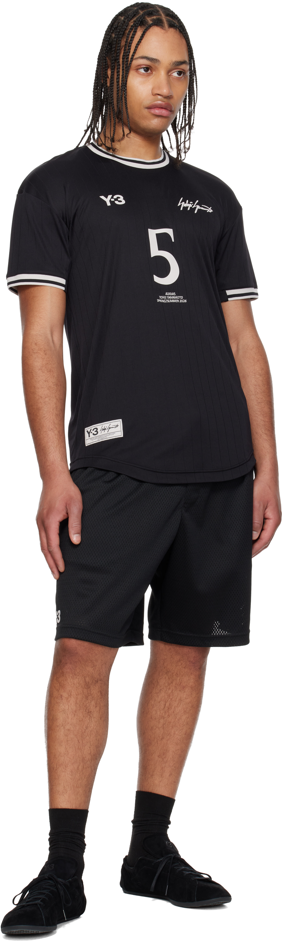 Y-3 - Short noir en filet
