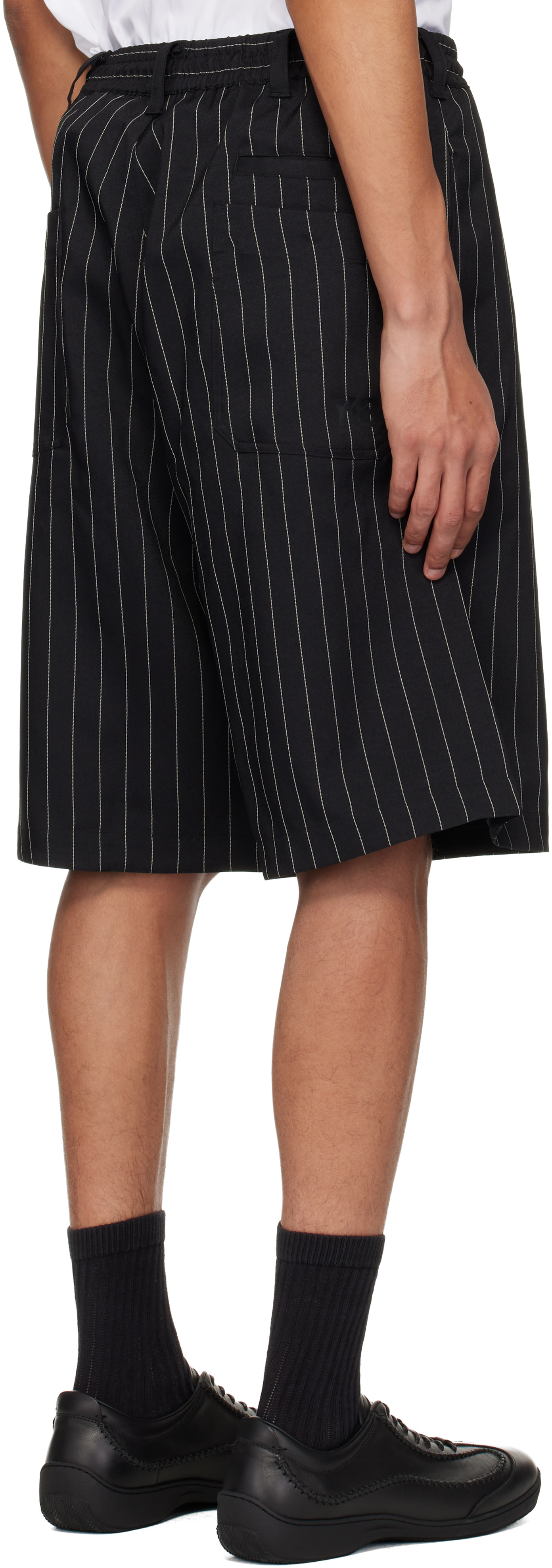 Y-3 - Black Pinstripe Sport Uniform Shorts