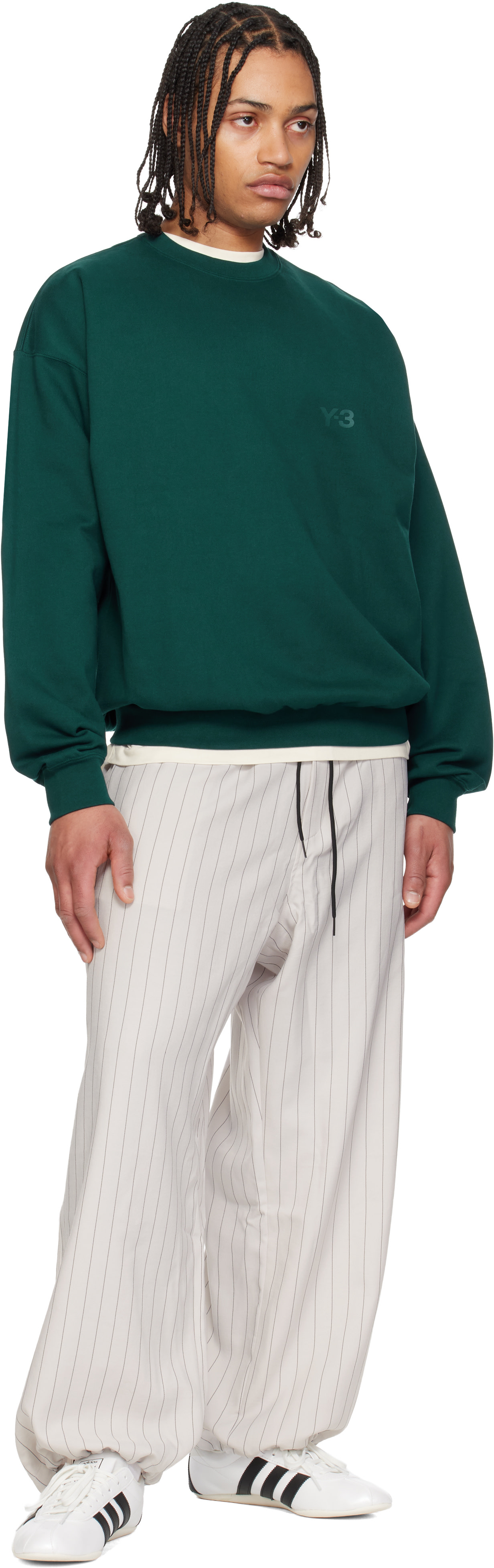 Y-3: Green Crewneck Aurivy Sweatshirt | SSENSE