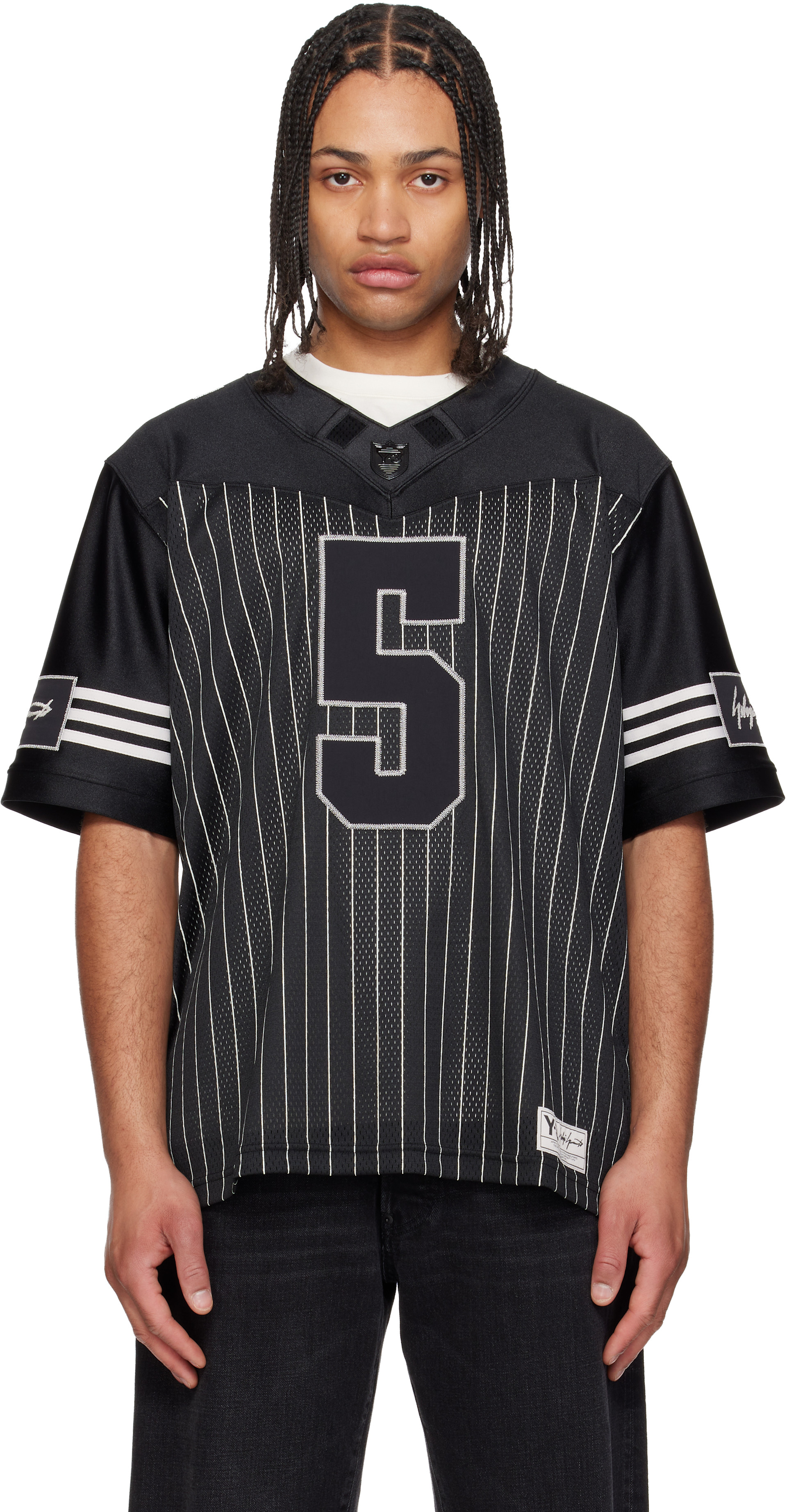 Y-3: Black Garret Wilson Football Short Sleeve Jersey | SSENSE