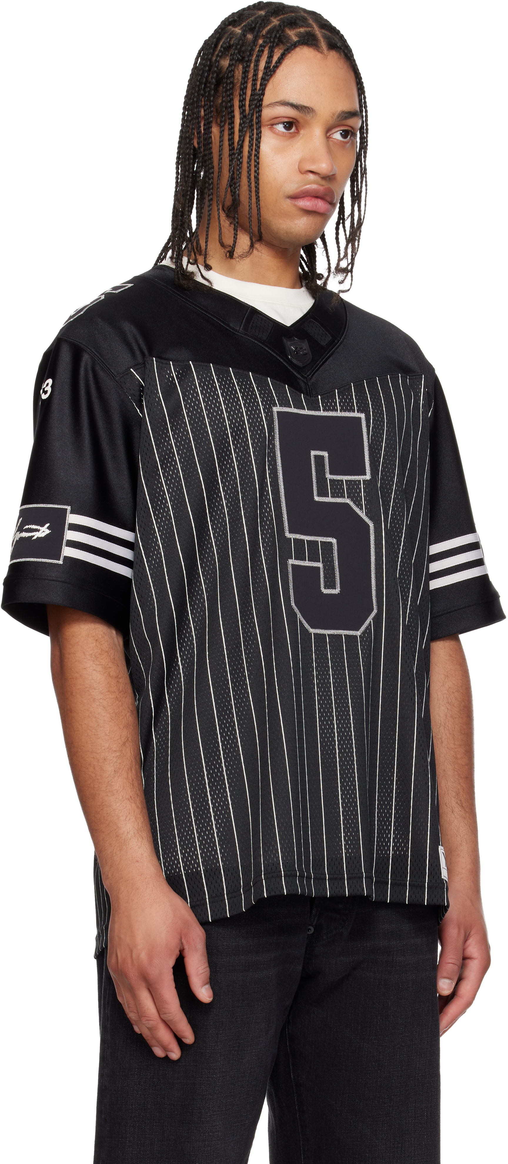 Y＆Y L/S FOOTBALL SHIRTS 勢喜遊 Y-3: Black Garret Wilson Football Short Sleeve Jersey | SSENSE