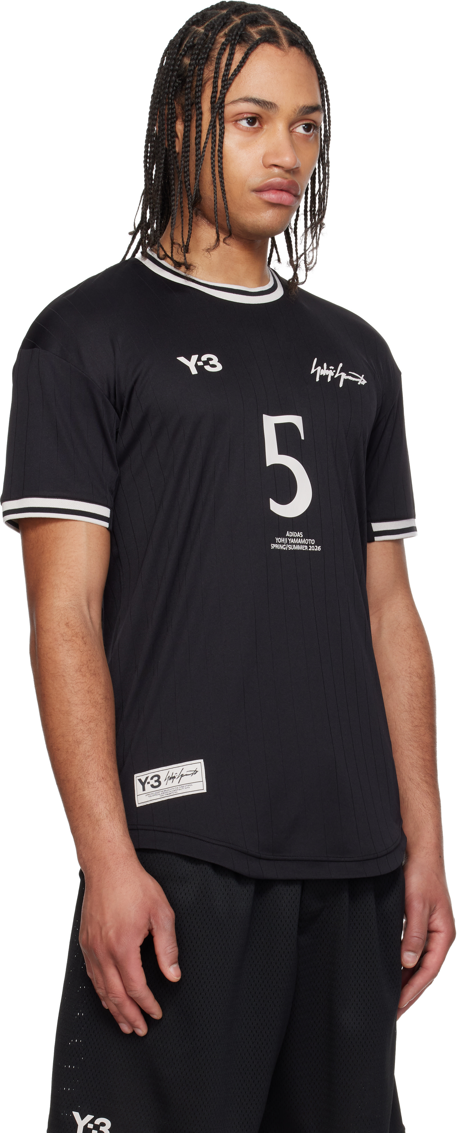 Y-3: Black Jude Bellingham Soccer Short Sleeve Jersey | SSENSE