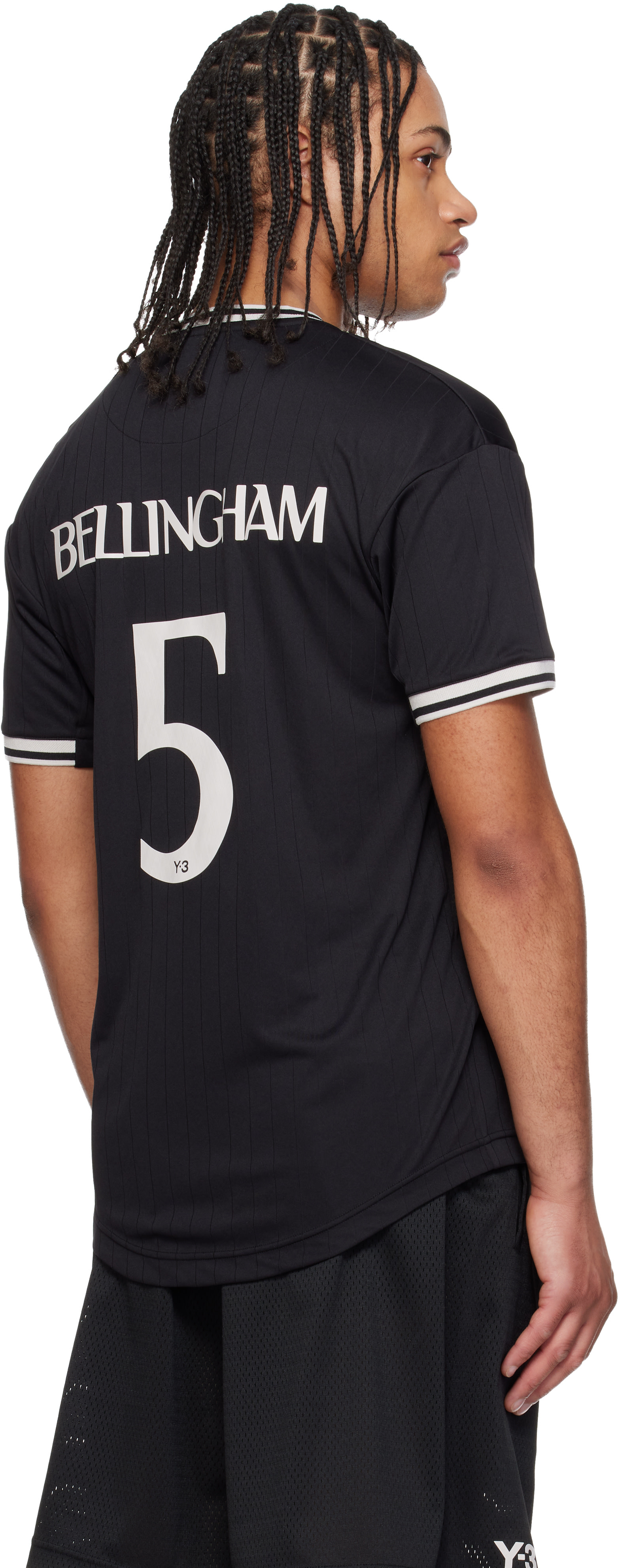 Y-3: Black Jude Bellingham Soccer Short Sleeve Jersey | SSENSE
