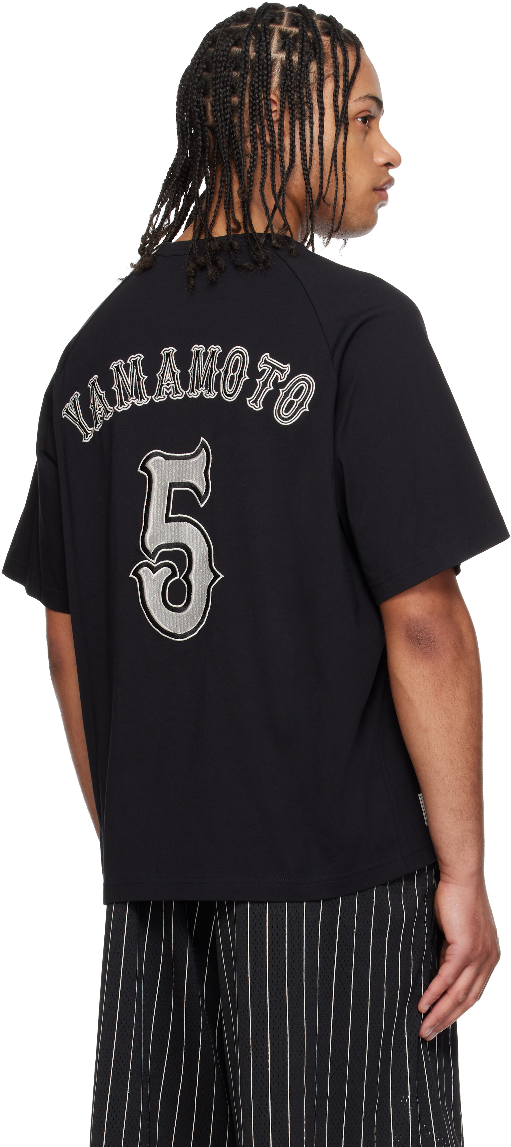 Y-3: Black Elite 5 GFX Short Sleeve T-shirt | SSENSE