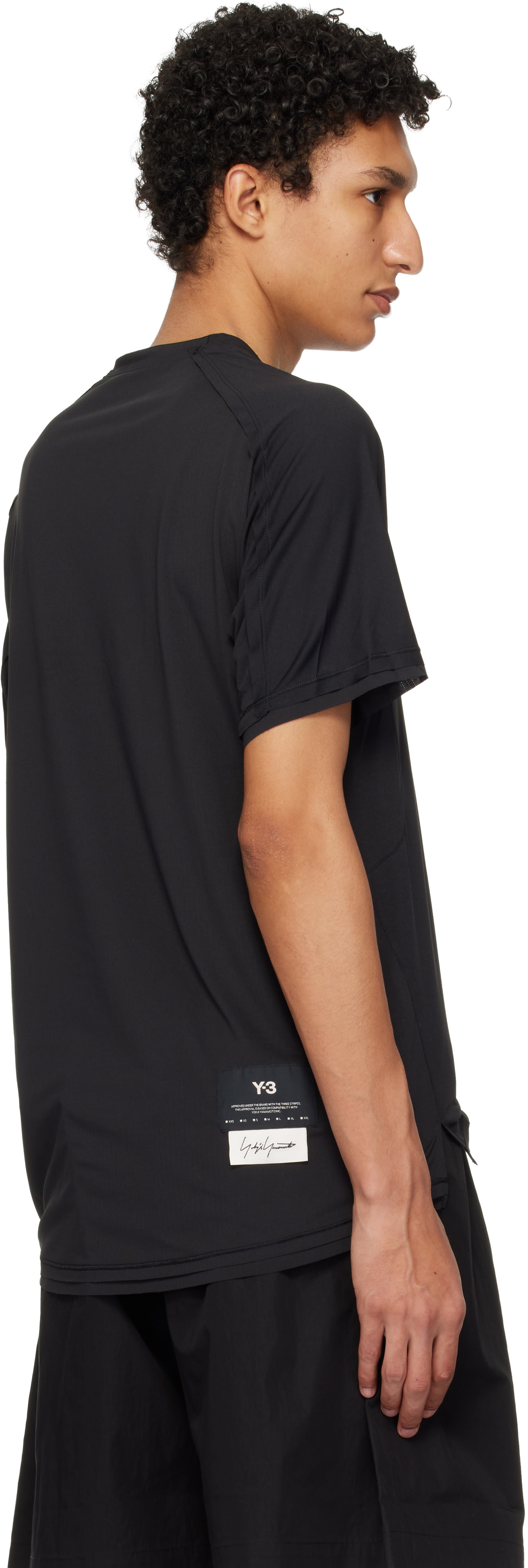 Y-3: Black Running Short Sleeve T-shirt | SSENSE